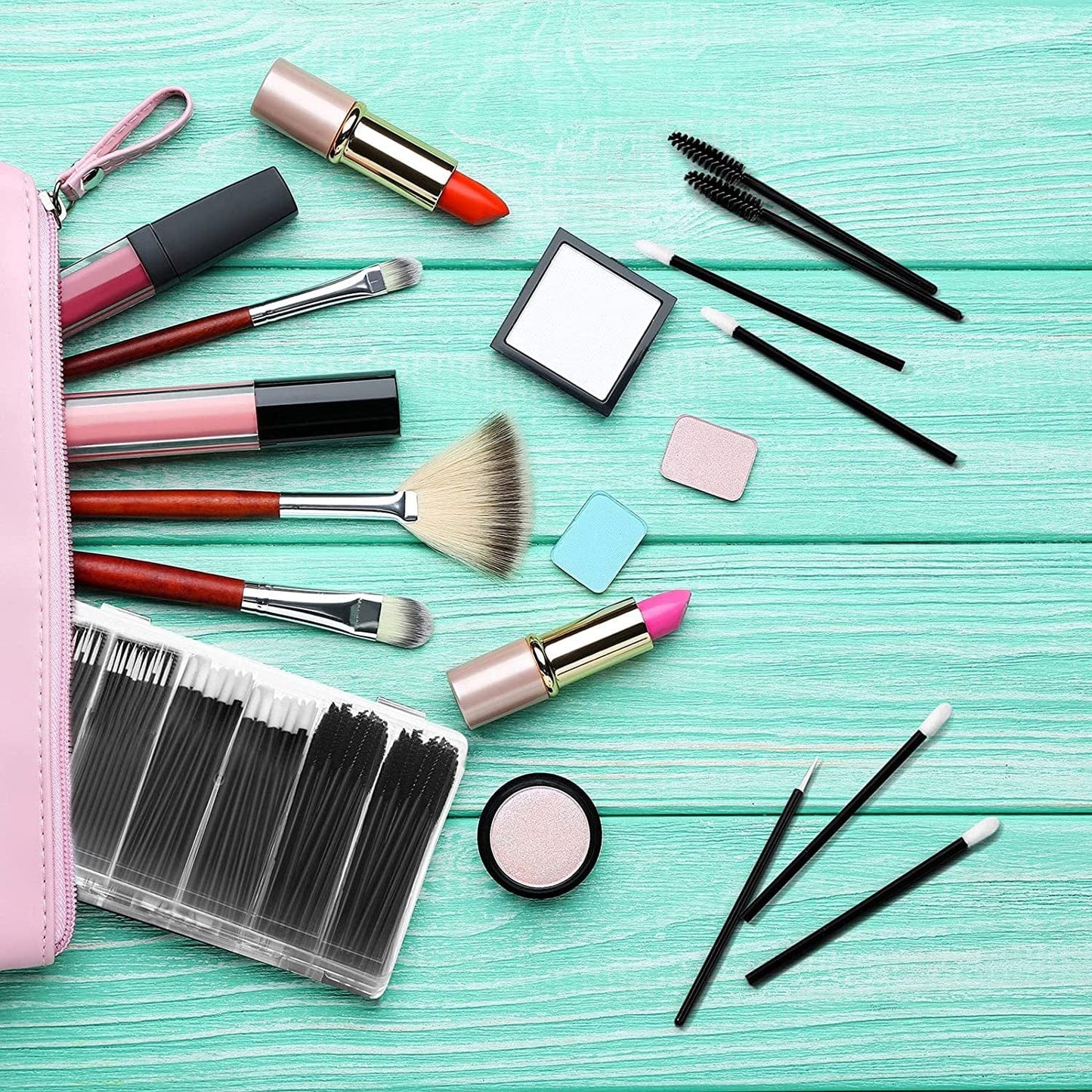 263 Pieces Makeup Applicators Tools Kit, Includes 50 Disposable Eyeliner Brushes 100 Lipstick Applicators Lip Wands 112 Mascara Wands Eyelash Brush with Plastic Organizer Box Health & Beauty > Personal Care > Cosmetics > Cosmetic Tools > Makeup Tools Maitys