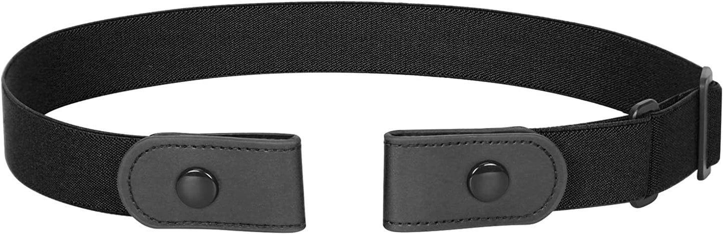 No Buckle Stretch Belt for Women Men Elastic Waist Belt up to 72 Inch for Jeans Pants Apparel & Accessories > Clothing Accessories > Belts WERFORU S-a-black Pants Size 23"-30"