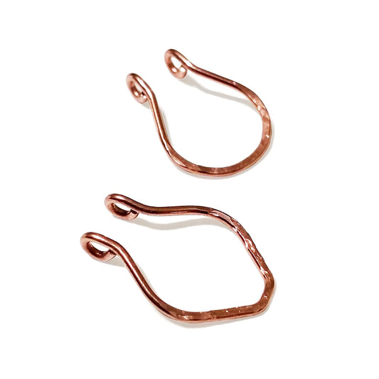 Fake Septum Ring - Set of Two - Faux Nose Piercing Copper Wire Hammered - Non Pierced Ring Apparel & Accessories > Jewelry > Body Jewelry MS body jewelry