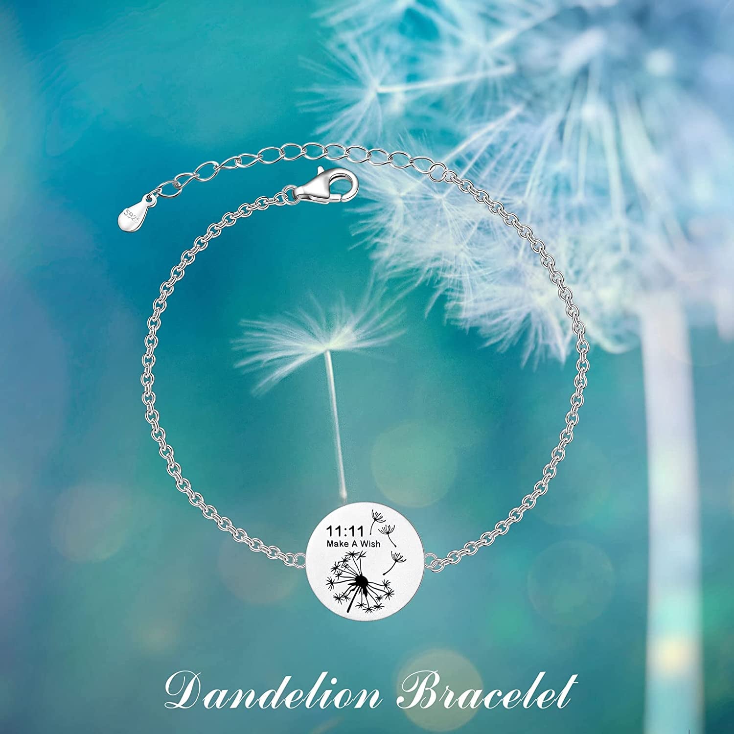 Dandelion Earrings Drop Earrings/Adjustable Ring 925 Sterling Silver Dangle Earrings for Women Apparel & Accessories > Jewelry > Anklets Yearace