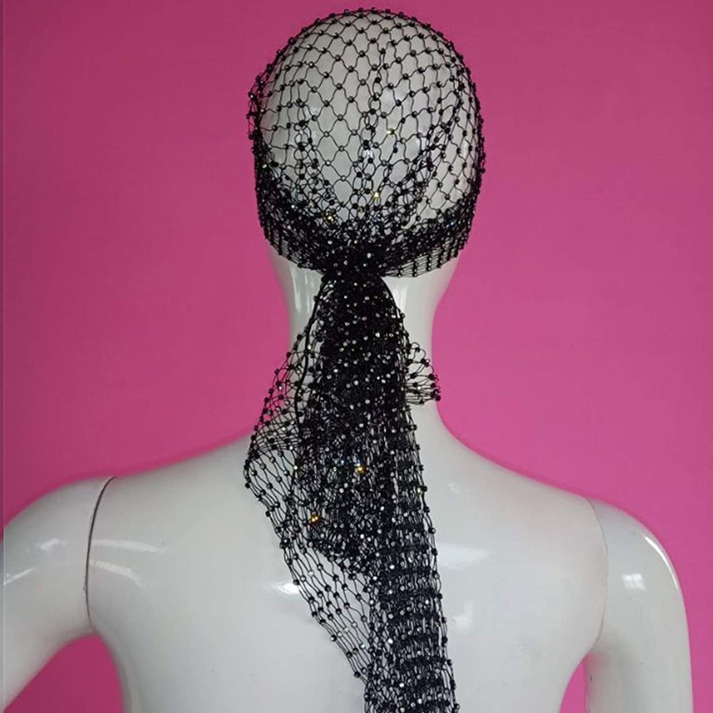 Rhinestone Headwear Turbans Mesh Crystal Long Hair Head Scarf Headwraps Rave Scarves Head Wrap for Women and Girls Apparel & Accessories > Clothing Accessories > Headwear FlyCC
