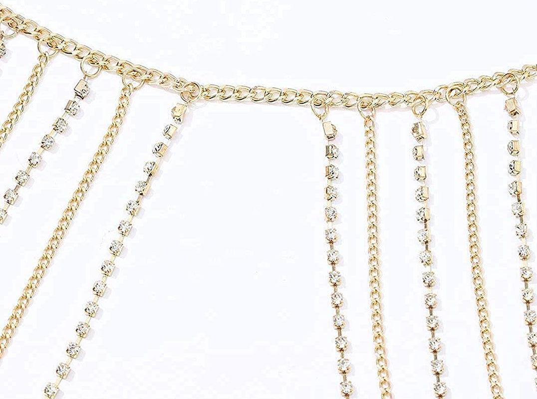 Victray Boho Crystal Layered Waist Chains Beach Belly Body Chain Fashion Belts Body Accessories Jewelry for Women and Girls Apparel & Accessories > Jewelry > Body Jewelry Victray