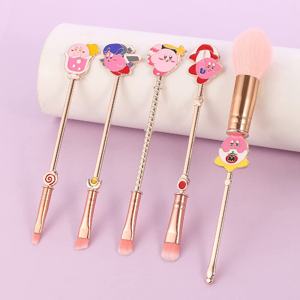 Cartoon Kirbys Makeup Brushes, Pink Cute Kirbys Makeup Brushes Set Professional Metal Handle Face Eye Makeup Brushes & Tools Health & Beauty > Personal Care > Cosmetics > Cosmetic Tools > Makeup Tools KF Ornament
