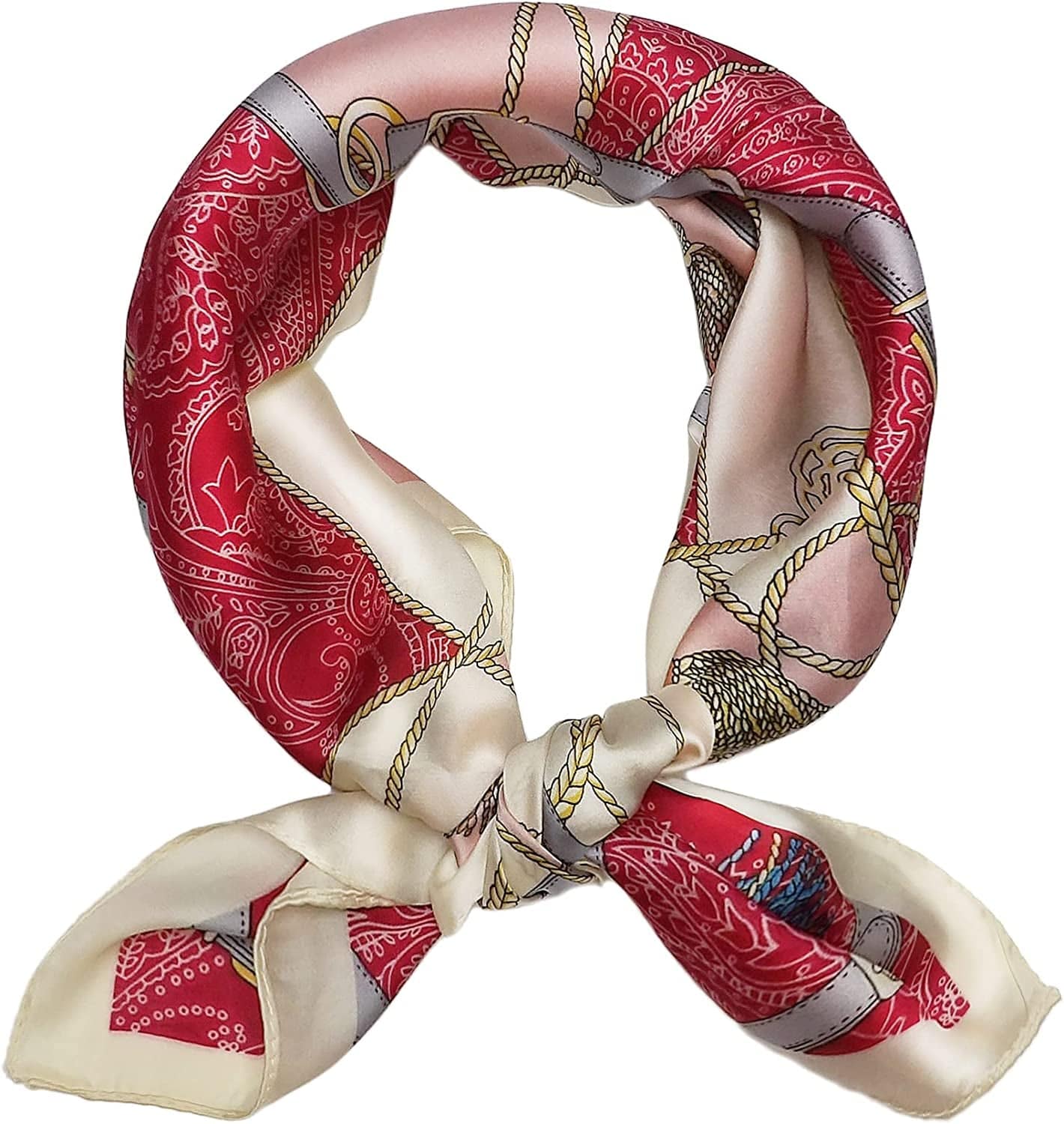 27.5'' Silk Feeling Scarf Medium Square Satin Head Neck Scarf for Women Hair Sleeping at Night Apparel & Accessories > Clothing Accessories > Headwear Wealish