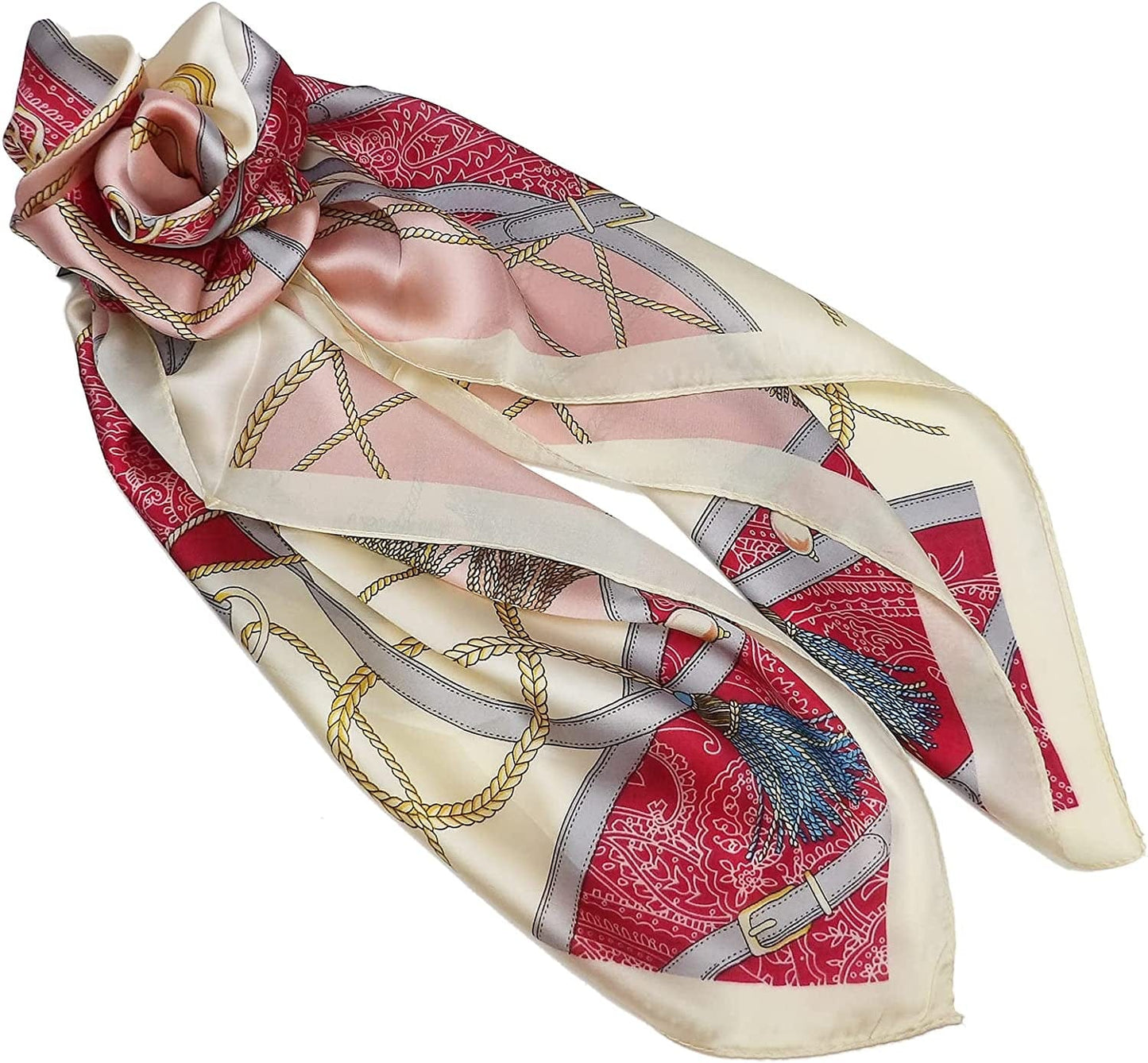 27.5'' Silk Feeling Scarf Medium Square Satin Head Neck Scarf for Women Hair Sleeping at Night Apparel & Accessories > Clothing Accessories > Headwear Wealish