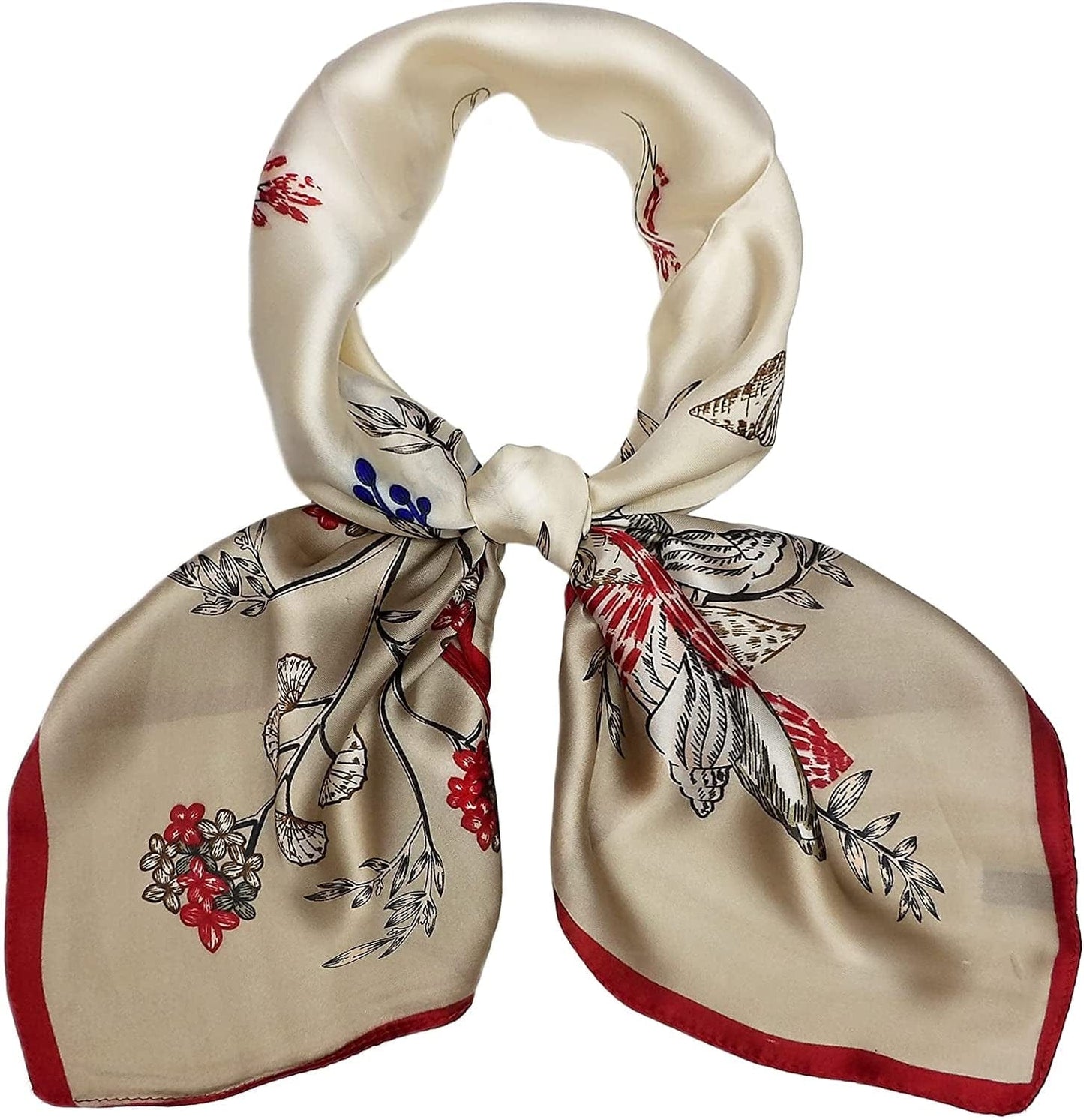 27.5'' Silk Feeling Scarf Medium Square Satin Head Neck Scarf for Women Hair Sleeping at Night Apparel & Accessories > Clothing Accessories > Headwear Wealish 12-beige