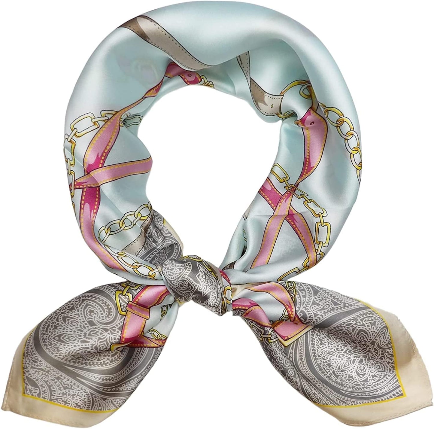 27.5'' Silk Feeling Scarf Medium Square Satin Head Neck Scarf for Women Hair Sleeping at Night Apparel & Accessories > Clothing Accessories > Headwear Wealish 11-green