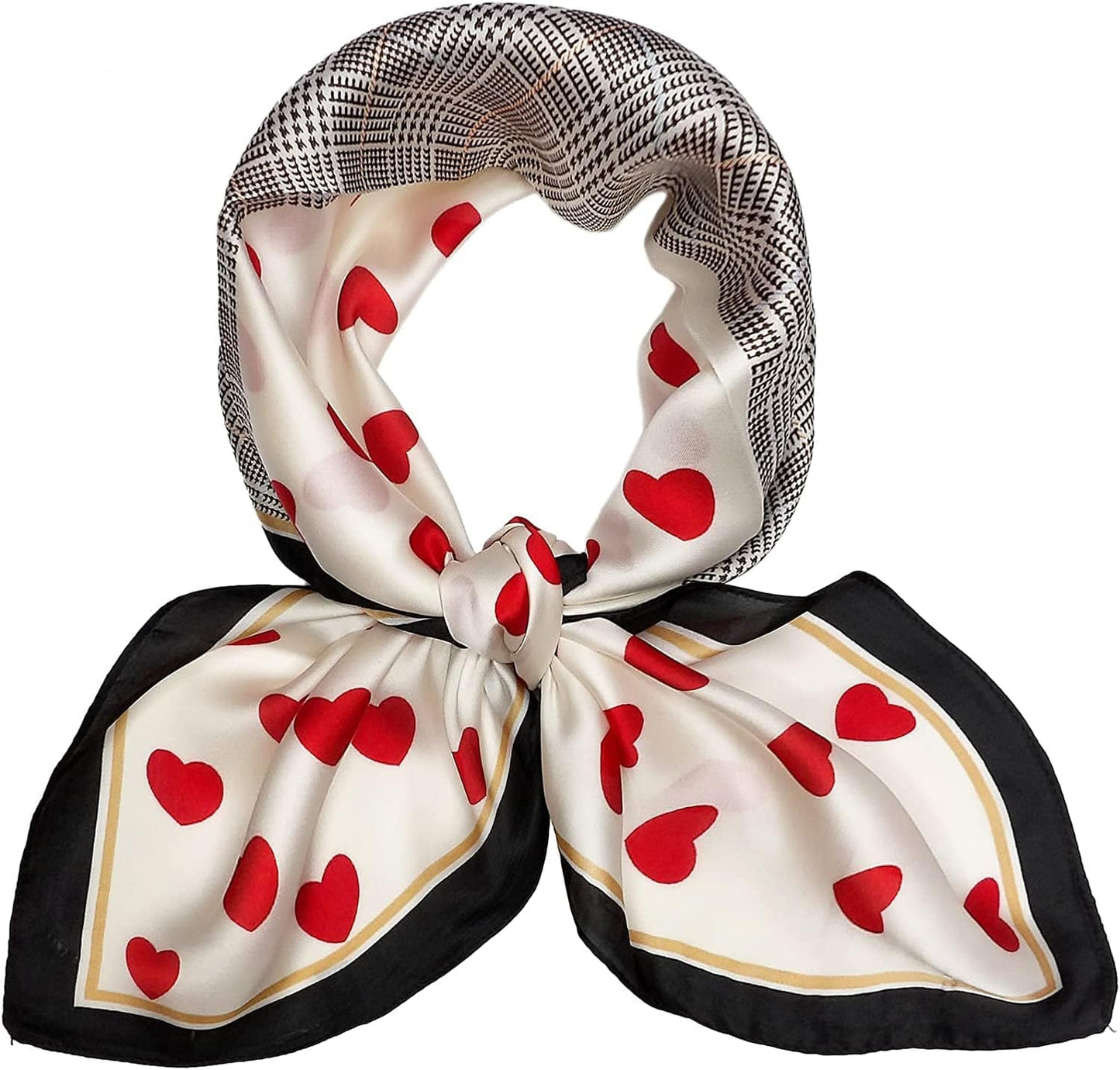 27.5'' Silk Feeling Scarf Medium Square Satin Head Neck Scarf for Women Hair Sleeping at Night Apparel & Accessories > Clothing Accessories > Headwear Wealish 25-red