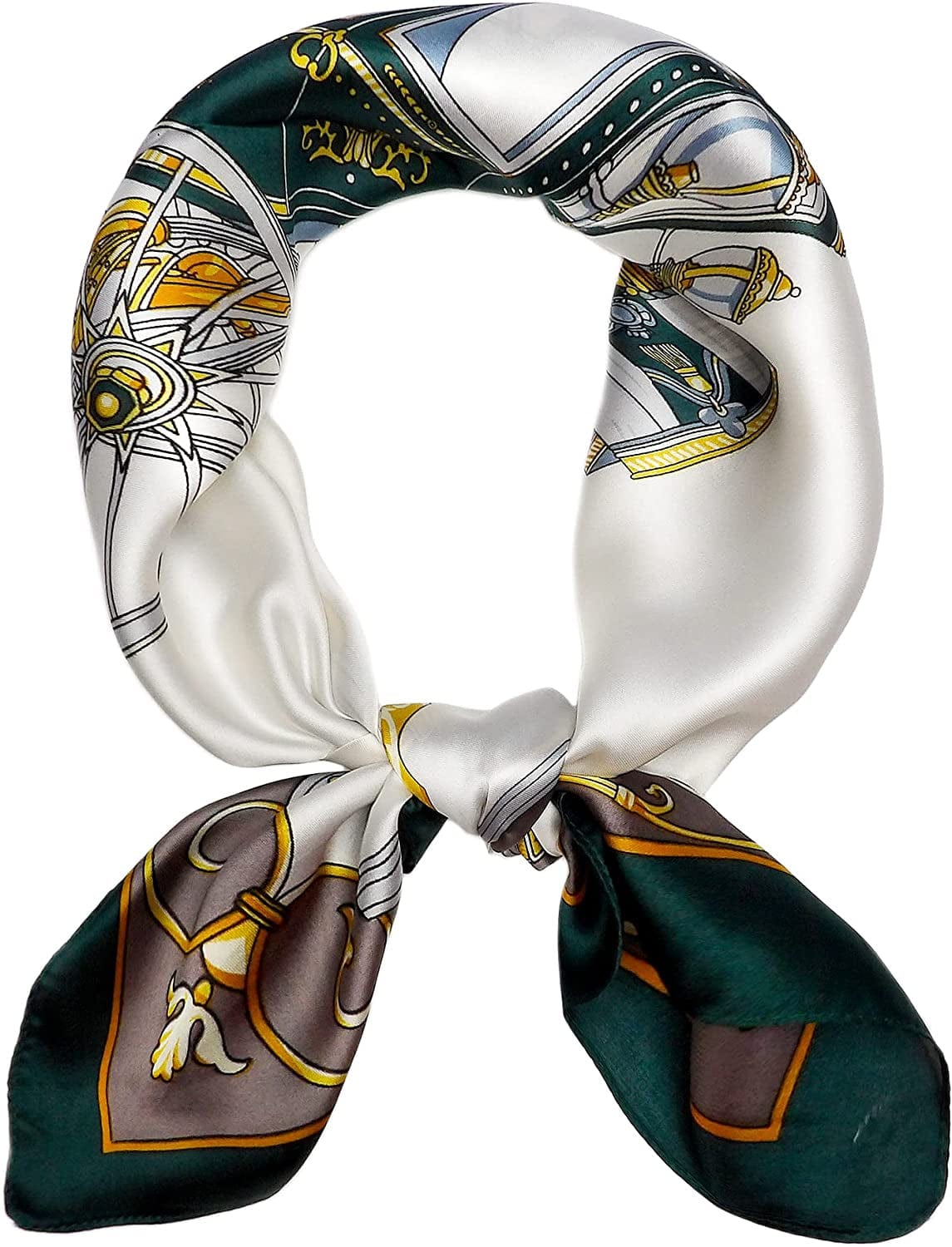 27.5'' Silk Feeling Scarf Medium Square Satin Head Neck Scarf for Women Hair Sleeping at Night Apparel & Accessories > Clothing Accessories > Headwear Wealish 20-green