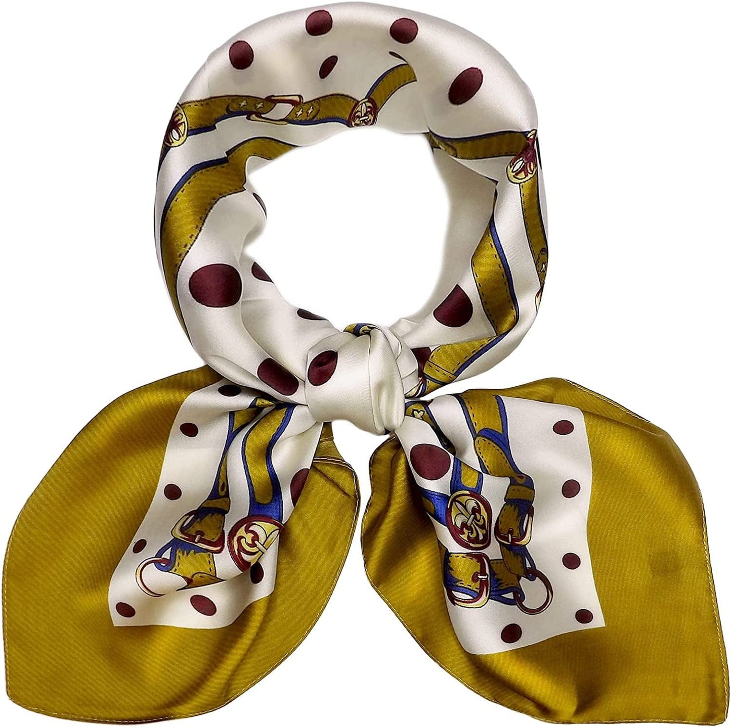 27.5'' Silk Feeling Scarf Medium Square Satin Head Neck Scarf for Women Hair Sleeping at Night Apparel & Accessories > Clothing Accessories > Headwear Wealish 23-yellow