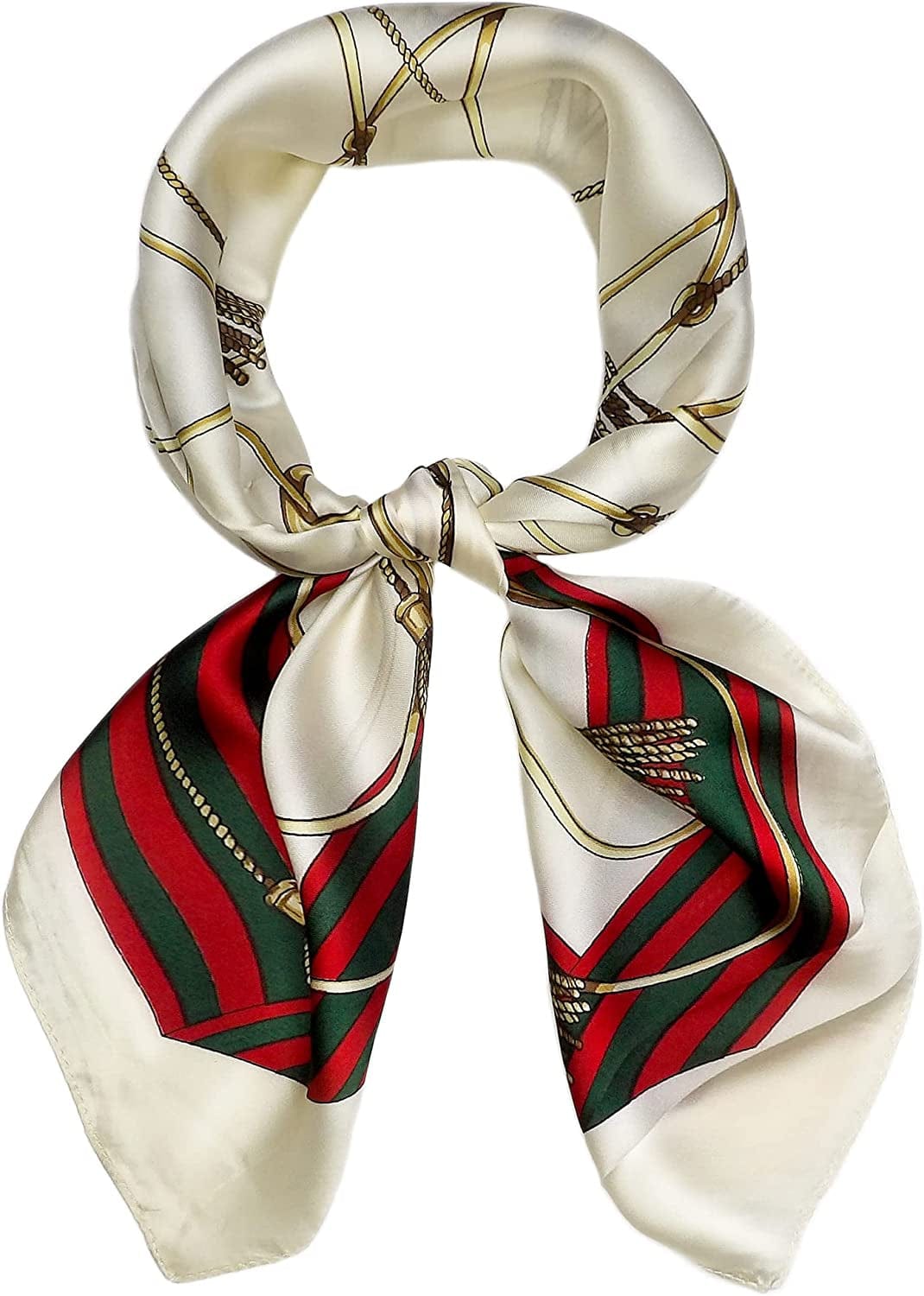 27.5'' Silk Feeling Scarf Medium Square Satin Head Neck Scarf for Women Hair Sleeping at Night Apparel & Accessories > Clothing Accessories > Headwear Wealish 14-white