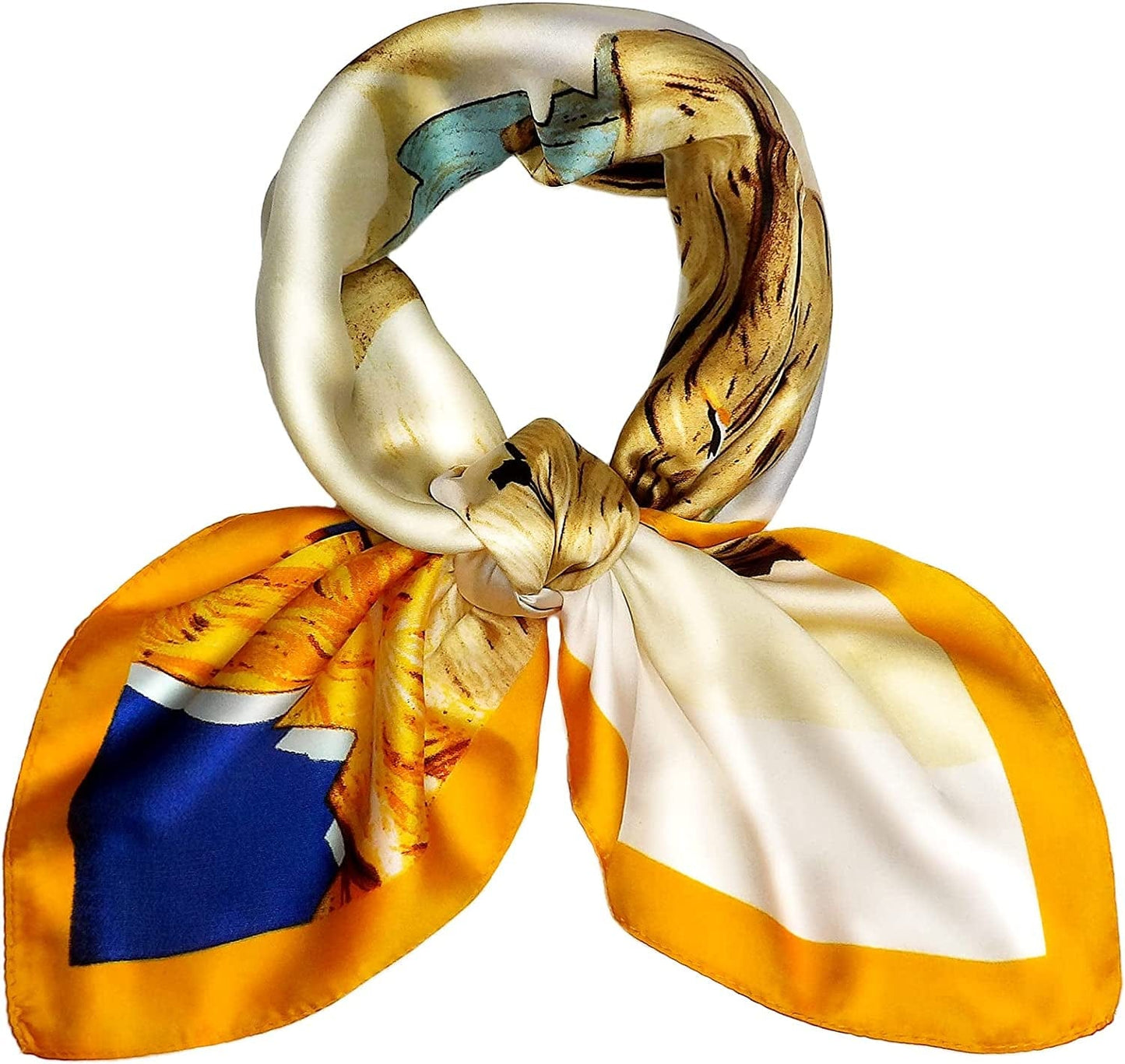 27.5'' Silk Feeling Scarf Medium Square Satin Head Neck Scarf for Women Hair Sleeping at Night Apparel & Accessories > Clothing Accessories > Headwear Wealish Ss-white