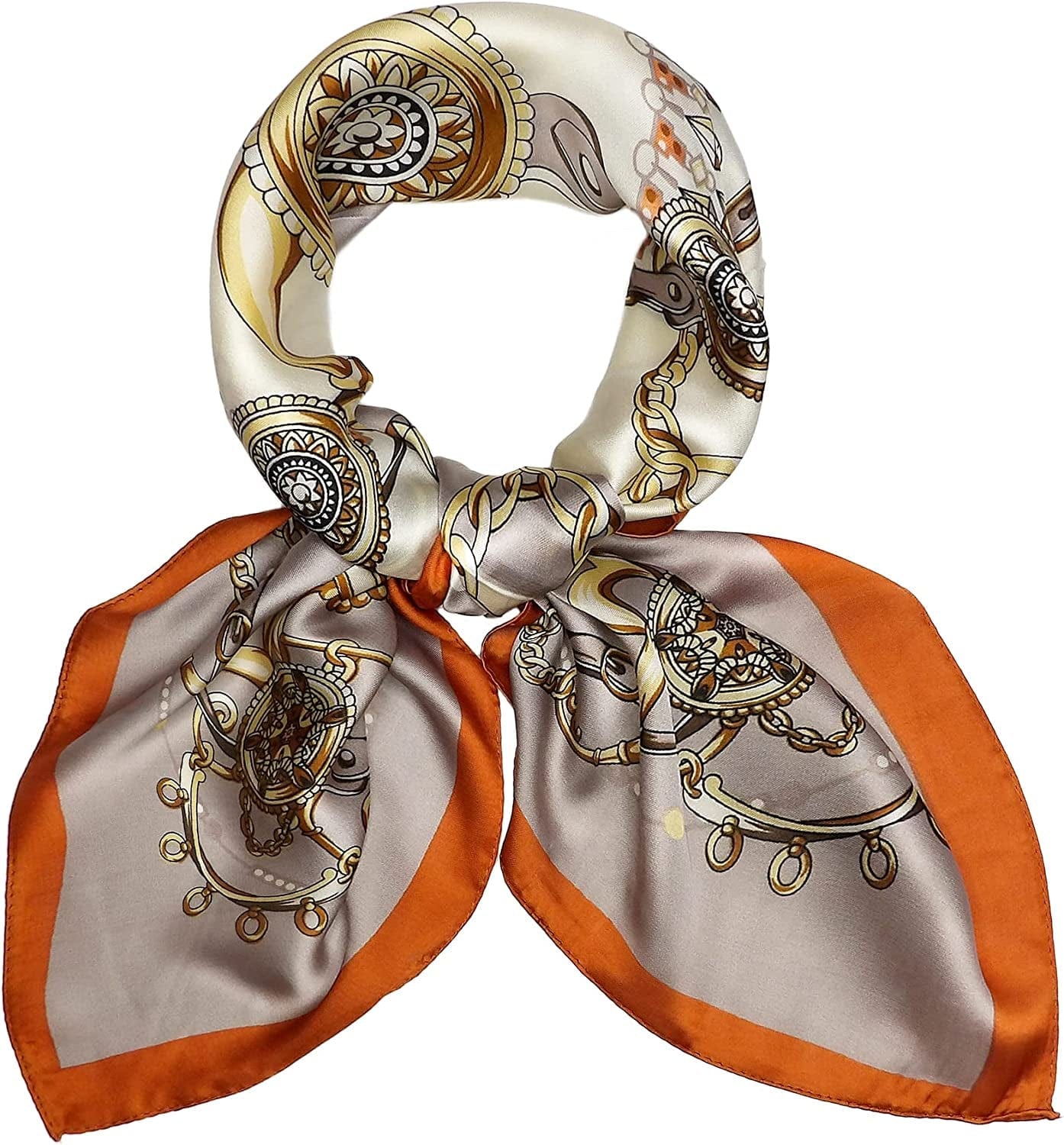 27.5'' Silk Feeling Scarf Medium Square Satin Head Neck Scarf for Women Hair Sleeping at Night Apparel & Accessories > Clothing Accessories > Headwear Wealish 18-beige