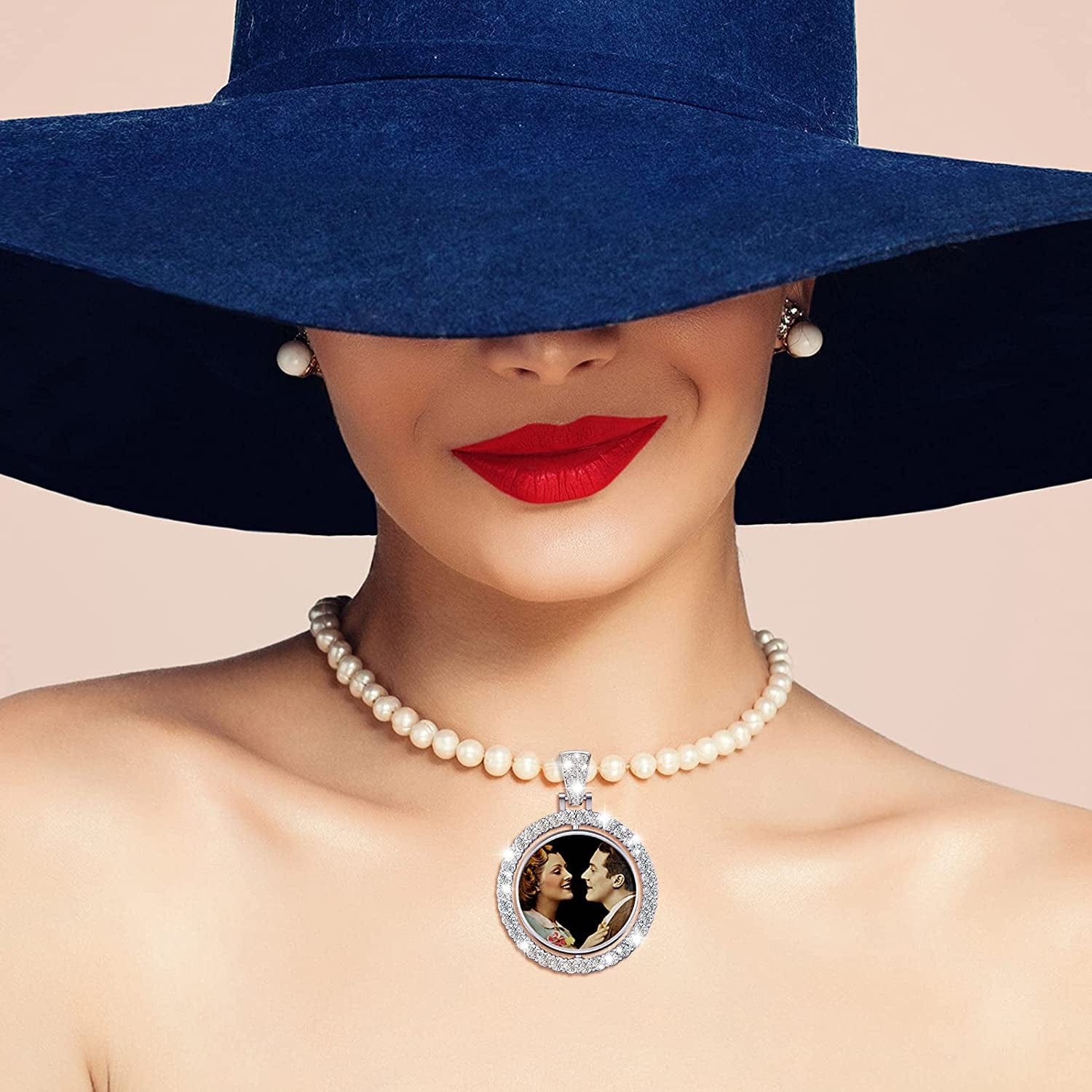 27 Pieces Rhinestone Pendant Trays Set Including 9 Pieces Double-Sided Blank Pendant Trays 1 Inch Bezel Pendant Trays round Pendant Charms with 18 Transparent Glass Cabochons (Silver)