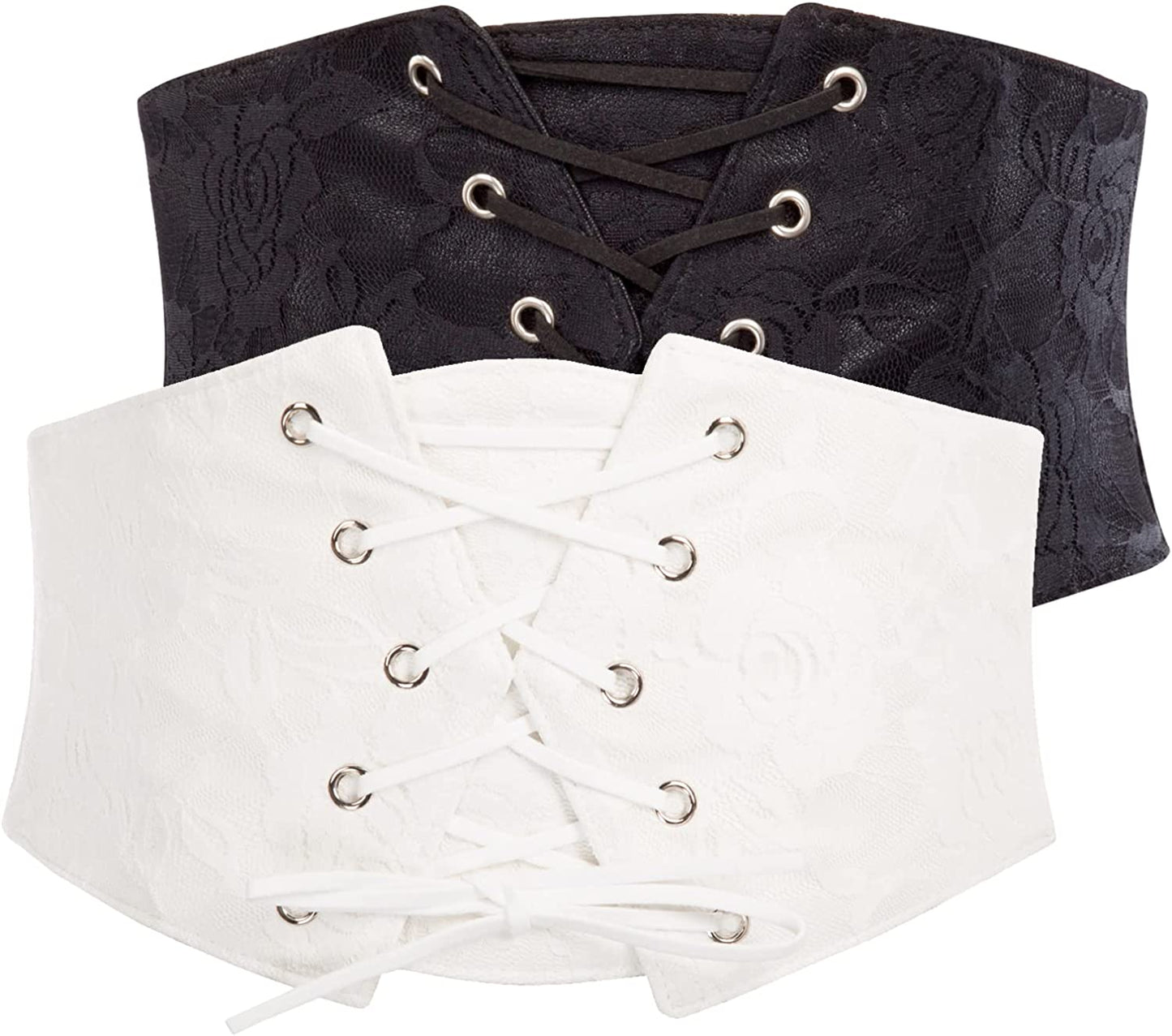 GRACE KARIN Women'S Elastic Stretch Corset Waist Cincher Belt Apparel & Accessories > Clothing Accessories > Belts GRACE KARIN Black and White XX-Large