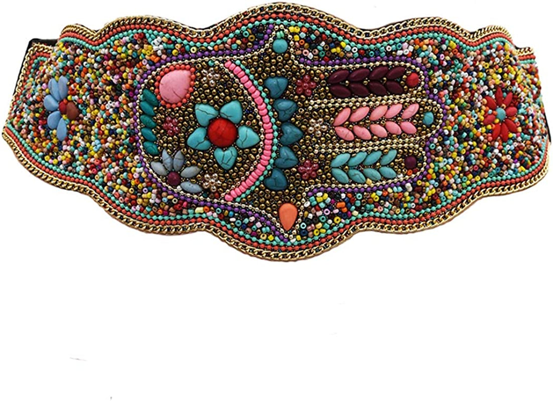 Idealway Bohemian Women Belt Ethnic Strech Beaded Adjustable Waist Belly Chain Body Jewelry Apparel & Accessories > Jewelry > Body Jewelry idealway