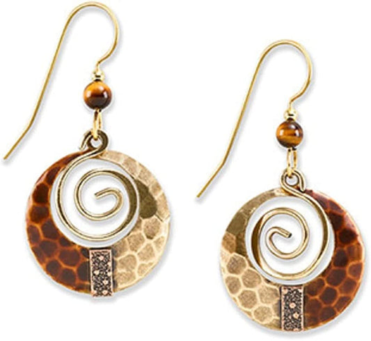 Silver Forest Earrings - Brass Spiral & Bead Apparel & Accessories > Jewelry > Earrings Silver Forest