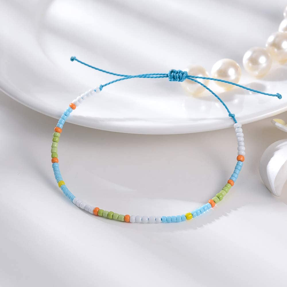 Tarsus Waterproof Adjustable Boho Ankle Bracelets Set Braided String Hawaii Anklets Jewelry Gifts for Women Teen Girls Apparel & Accessories > Jewelry > Anklets R&H Jewelry