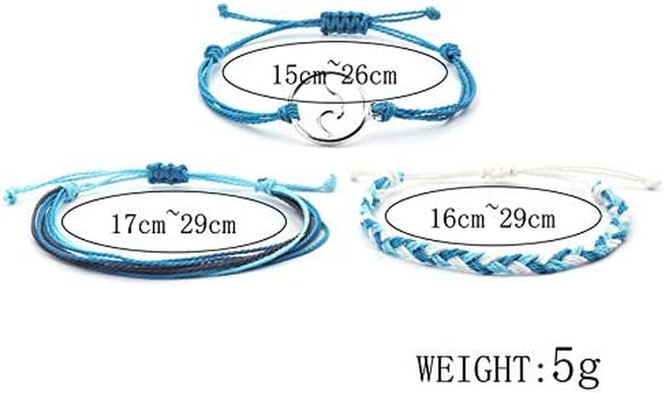 Softones VSCO String Wave Bracelets for Women Girls Handmade Colorful Waterproof Adjustable Braided Beach Bracelet Set for Women Apparel & Accessories > Jewelry > Bracelets Softones