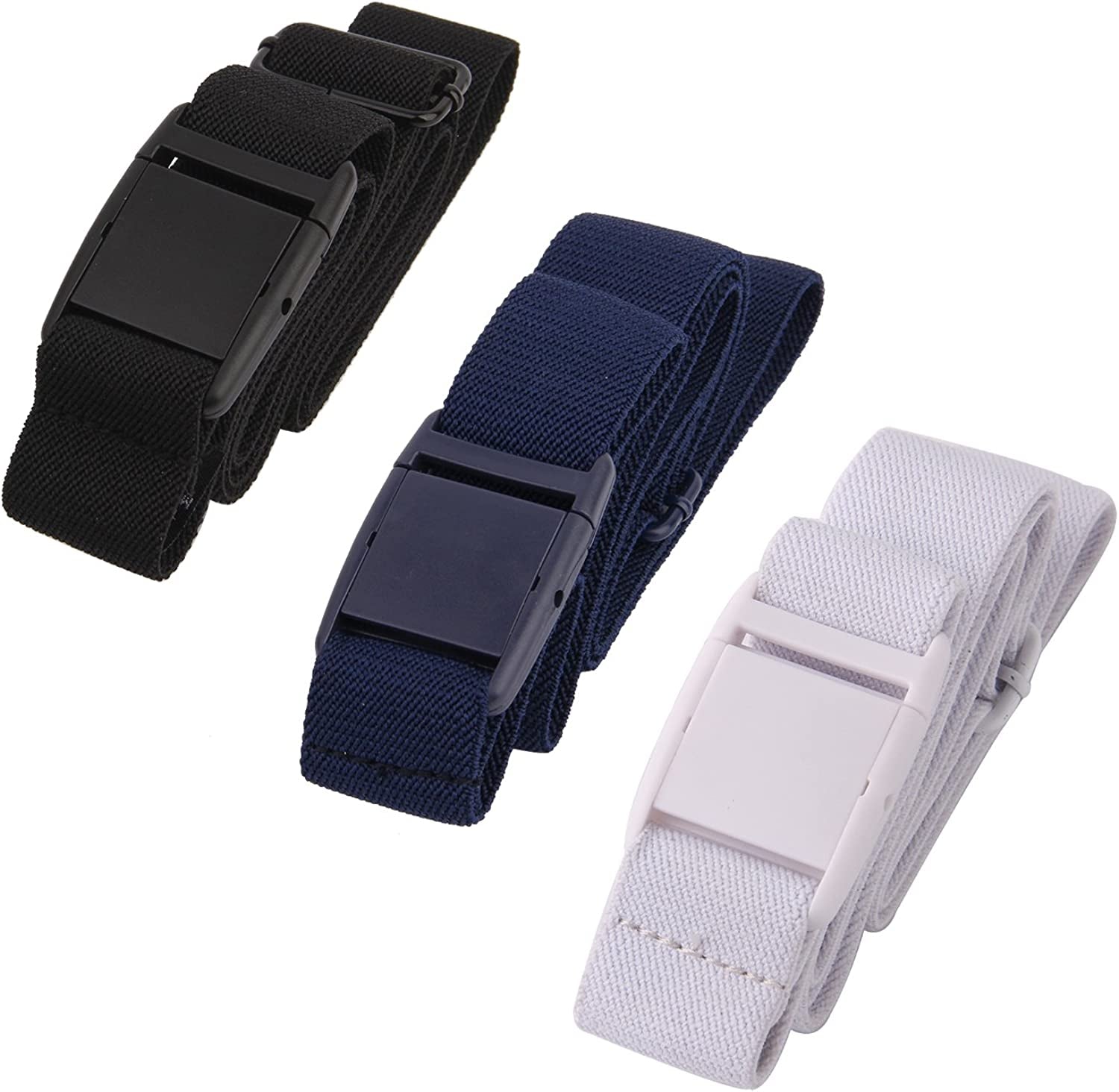 Gelante Women Invisible Belt - Elastic Adjustable Slimming No Show Apparel & Accessories > Clothing Accessories > Belts Gelante 3pc Black/Navy/White Plus (0-4X)
