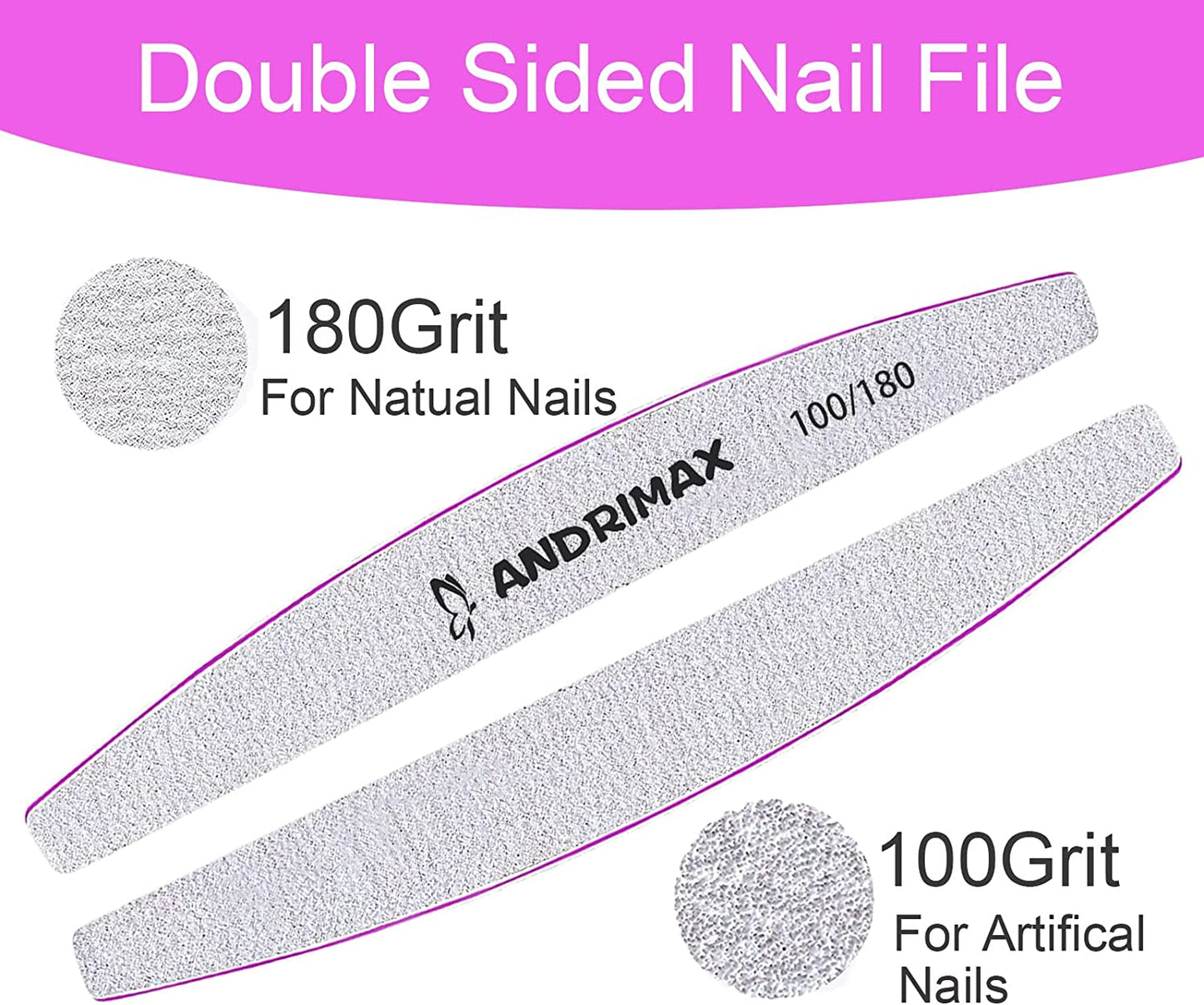 Nail File 100 180 Grits Nail Files for Acrylic Nails, 10 PCS Reusable Double Sided Emery Board Manicure Tools for Poly Nail Extension Gel and Nail Styling Tools for Home and Salon Health & Beauty > Personal Care > Cosmetics > Cosmetic Tools > Nail Tools SUTYPRIS