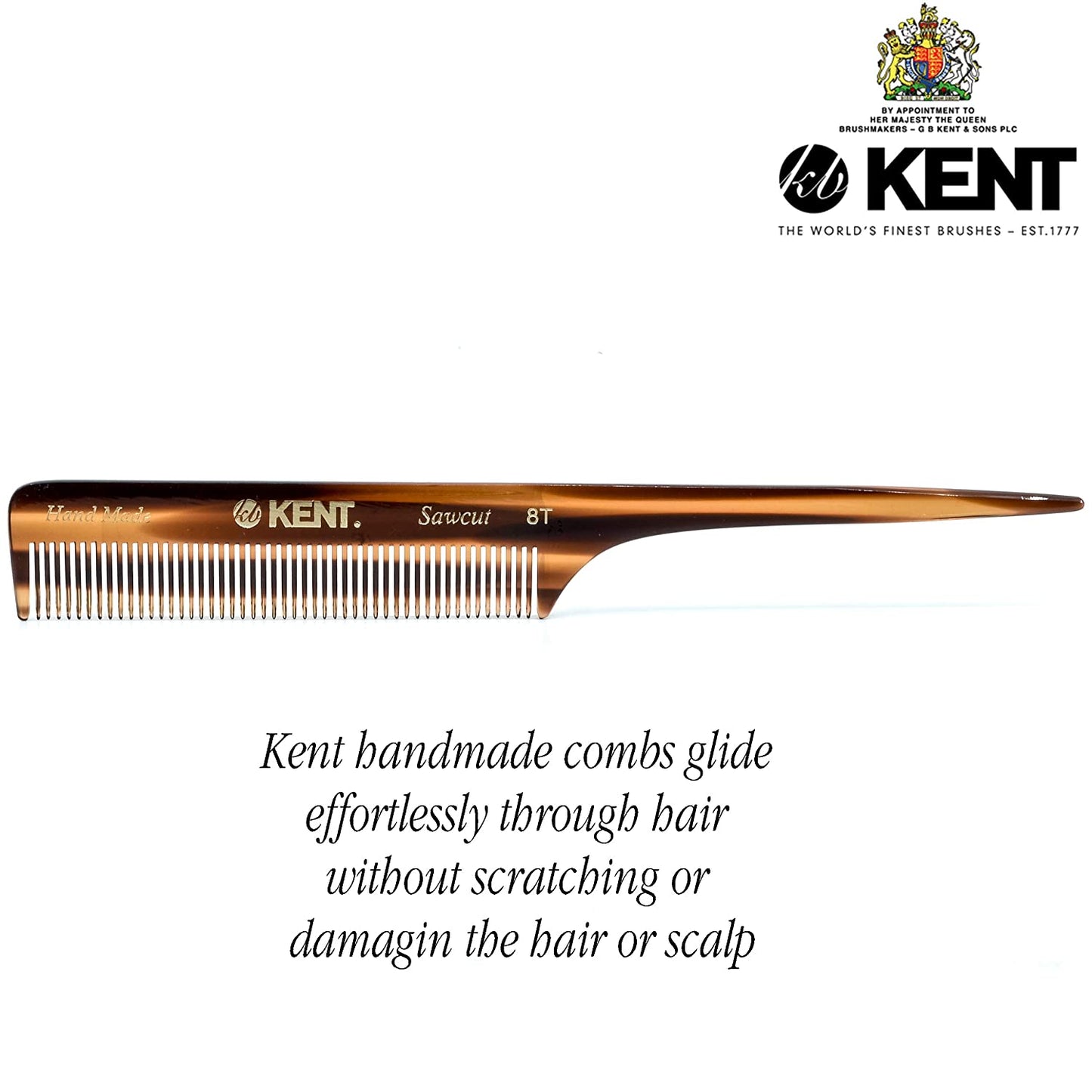 Kent 8T Rattail Combs for Hair Care and Style for Sectioning and Pick Care Kit Styling for Men and Women Parting Comb Rat Tail Comb/Kent Hair Comb Fine Tooth Health & Beauty > Personal Care > Hair Care KENT