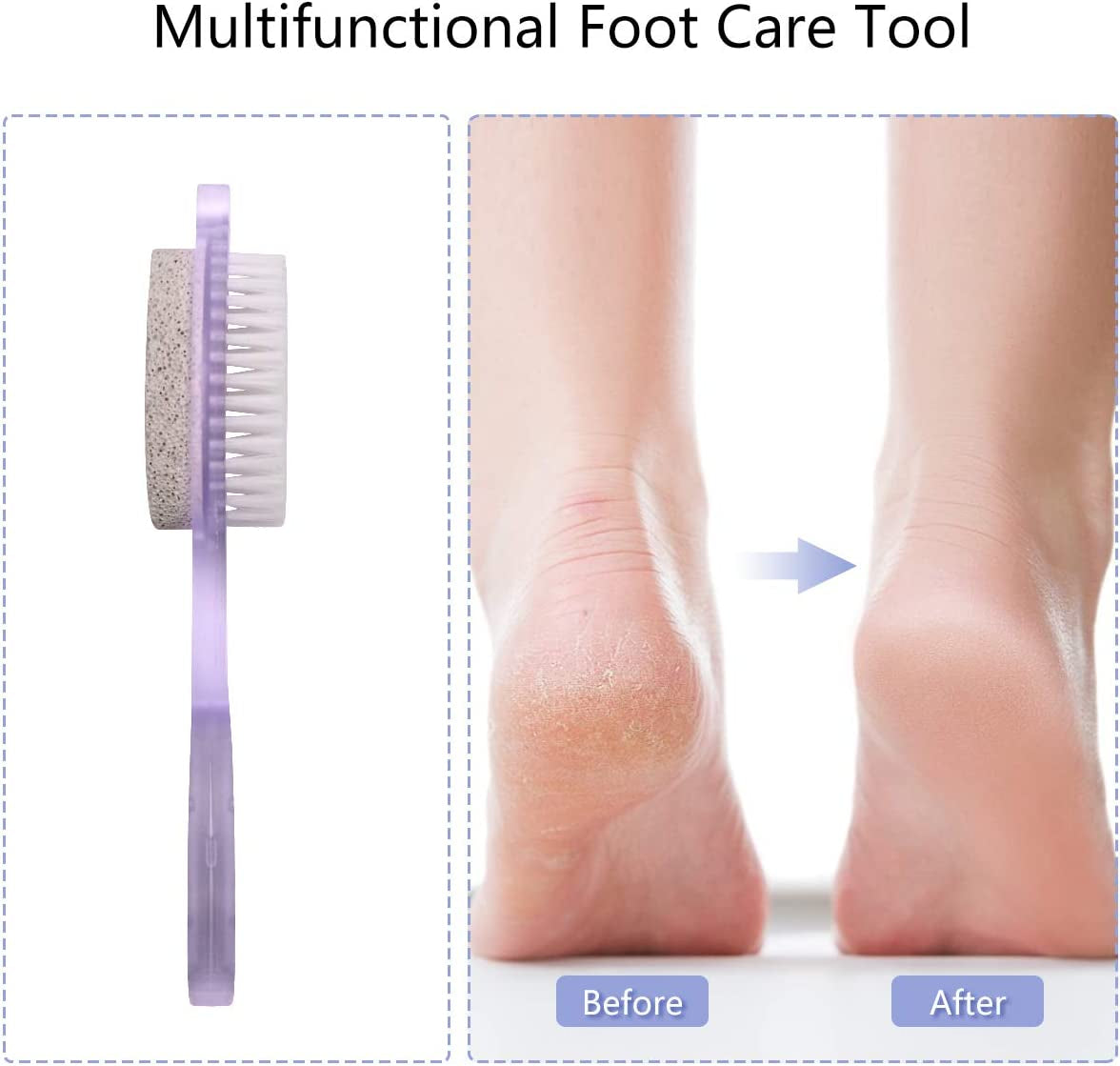 Fangze Pumice Stone Brush for Feet, 2 Pack Foot Brush Scrubber 4 in 1 Pedicure Paddle Kit for Foot Care ( Lilac and Blue) Health & Beauty > Personal Care > Foot Care Fangze