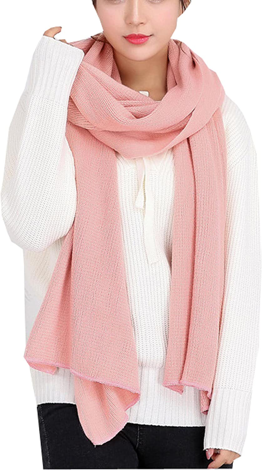 Wander Agio Women'S Warm Long Shawl Winter Warm Large Scarf Pure Color Apparel & Accessories > Clothing Accessories > Scarves & Shawls Wander Agio Pink