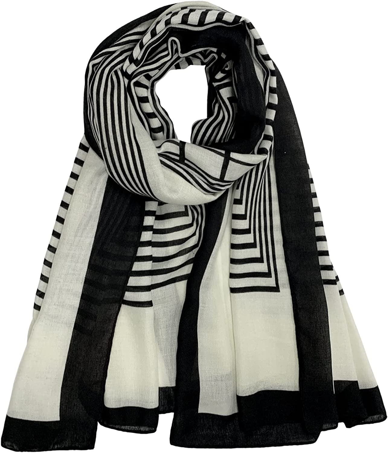 FINIZO Women'S Scarves Lady Light Soft Fashion Solid Scarf Wrap Shawl for All Season Apparel & Accessories > Clothing Accessories > Scarves & Shawls FINIZO 10-beige and Black