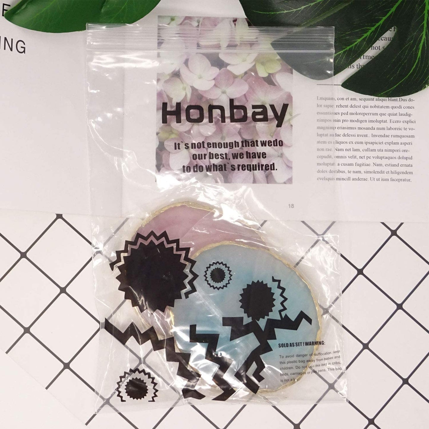 Honbay 2PCS Golden Edge Resin Nail Art Palettes Drawing Plates Manicure Display Tools for Women Health & Beauty > Personal Care > Cosmetics > Cosmetic Tools > Nail Tools HONBAY