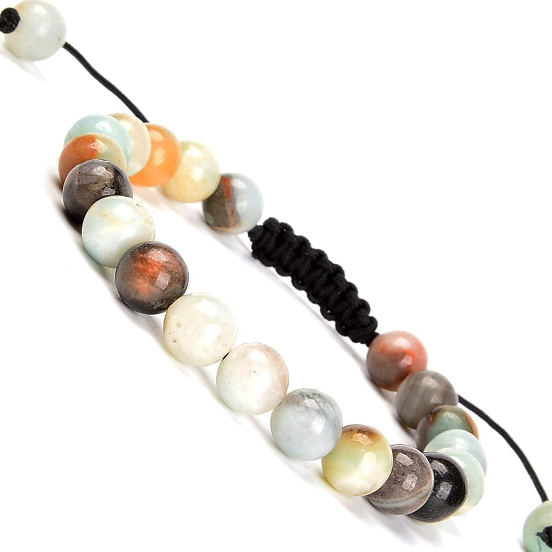 Massive Beads Natural Healing Power Gemstone Crystal Beads Unisex Adjustable Macrame Bracelets 8Mm Apparel & Accessories > Jewelry > Bracelets MASSIVE BEADS Multi-Color Amazonite