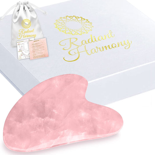 Radiant Harmony Gua Sha - Rose Quartz Gua Sha Facial Tools as Face Massager - Guasha Tool for Face Skin Care Tools - Easy to Use - Arrives in a Luxury Box & Bag with Guide - Gifts for Women Health & Beauty > Personal Care > Cosmetics > Cosmetic Tools > Skin Care Tools RADIANT HARMONY Rose Quartz Gua Sha