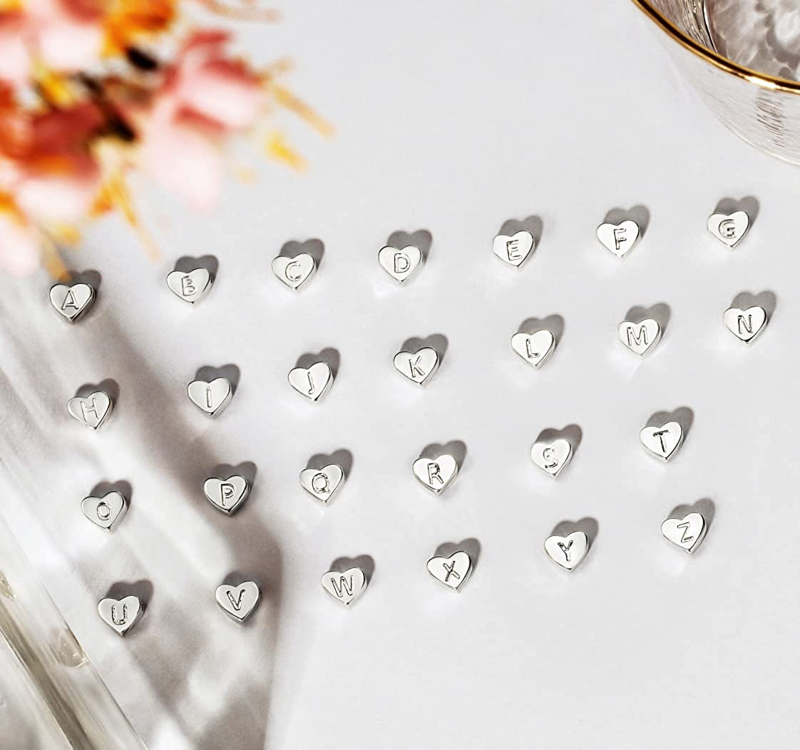 Moodear Silver Ankle Bracelets for Women, Sterling Silver Initial Anklet Layered Dainty Tiny Heart Charm Handmade Carved Alphabet A-Z Letter Ankle Bracelet Beaded Foot Chain Personalized Name Anklets Summer Cute Boho Beach Gift for Her Apparel & Accessories > Jewelry > Anklets Moodear