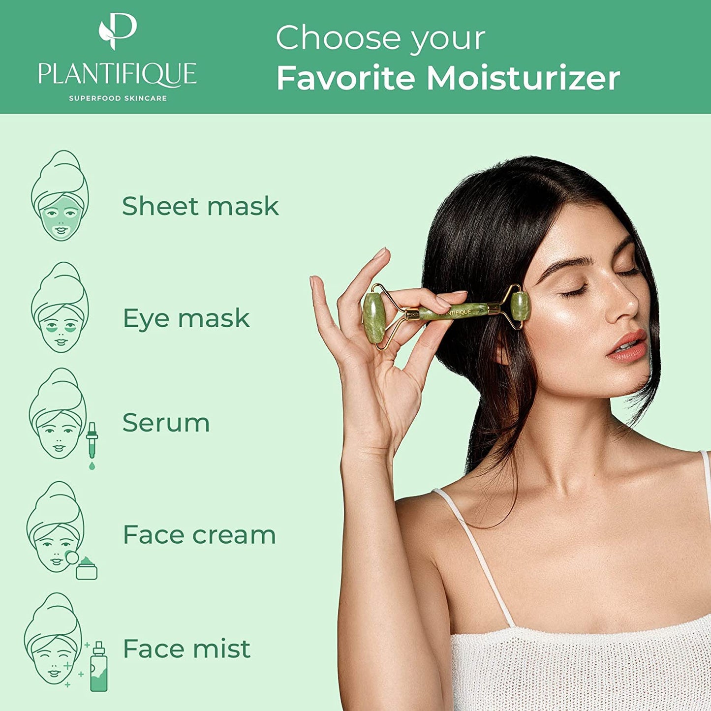 Premium Certified Jade Roller Gift and Gua Sha Set - Includes anti Aging Face Roller and Gua Sha Facial Tool - Face Massager for Your Skincare Routine by Plantifique Health & Beauty > Personal Care > Cosmetics > Cosmetic Tools > Skin Care Tools PLANTIFIQUE