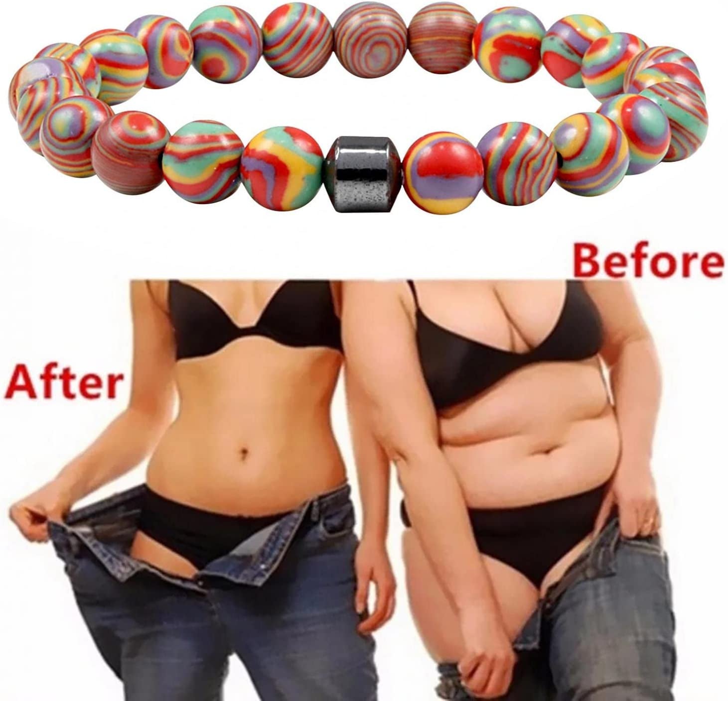 Black Slimming Bracelet Anklet Adjustable Drainage Bracelet Anklet Healing Crystal Stones Bracelet Chakra Energy Protection Gift Apparel & Accessories > Jewelry > Anklets Generic