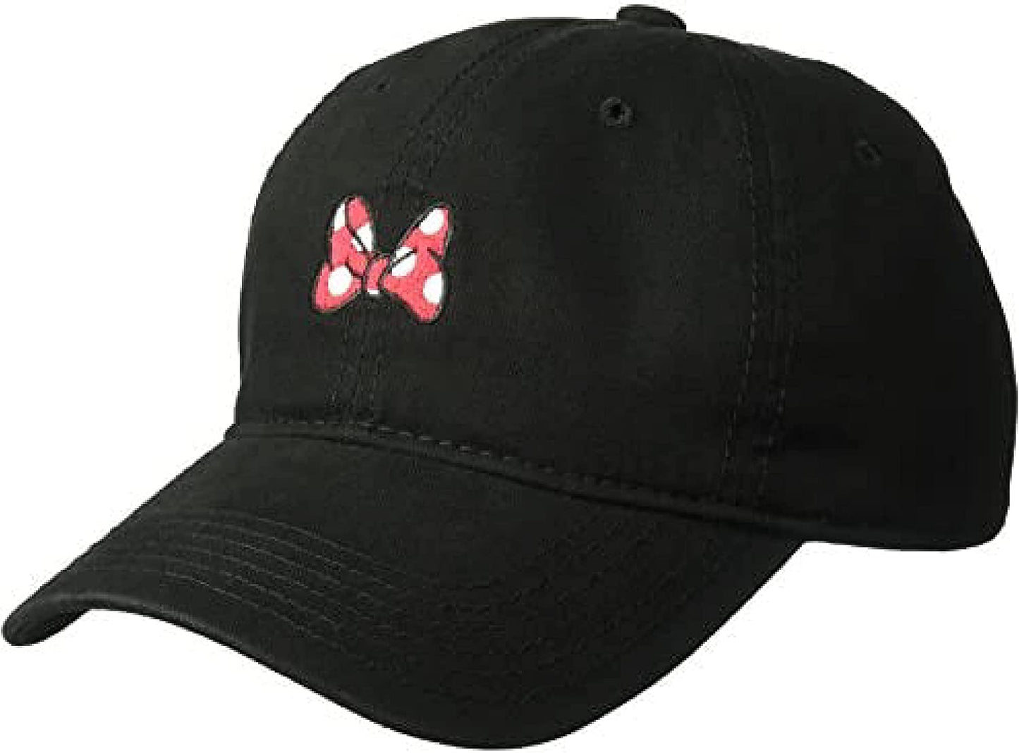 Concept One Women'S Disney'S Minnie Mouse Bows Embroidered Cotton Adjustable Dad Hat with Curved Brim Apparel & Accessories > Clothing Accessories > Hats Concept One Black One Size