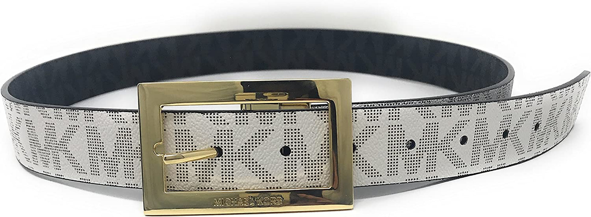 Michael Kors Womens Rectangle Buckle Reversible Mk Logo Belt Apparel & Accessories > Clothing Accessories > Belts Michael Kors