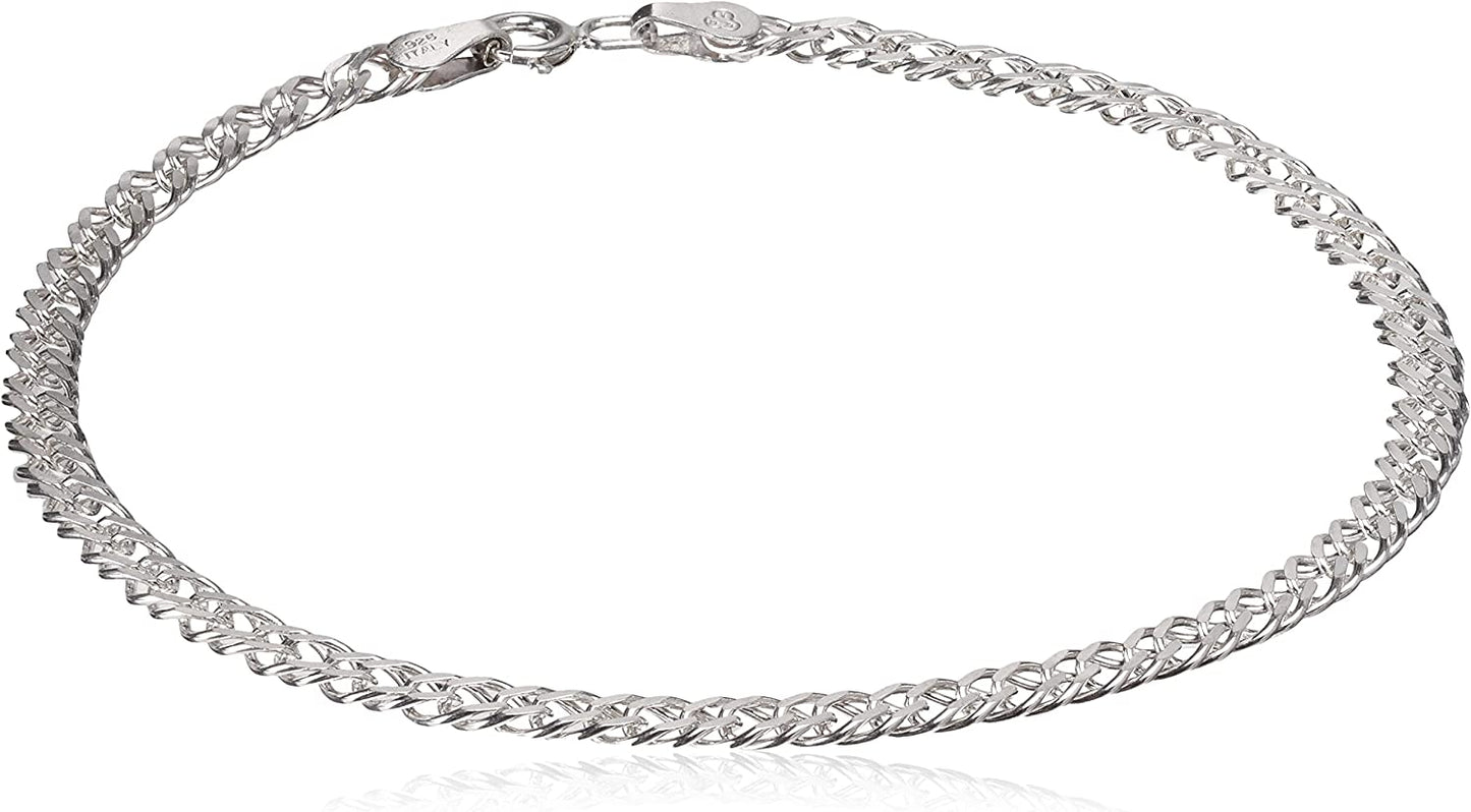 Collection Sterling Silver Interlocking Geometric Link Bracelet Apparel & Accessories > Jewelry > Bracelets Amazon Collection 8 Inches