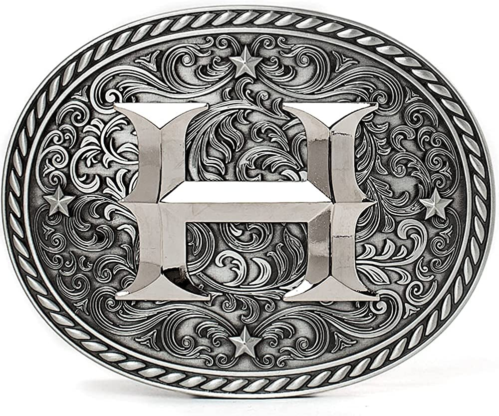 Western Cowboy/Cowgirl Initial Belt Buckle - Large, Letter Buckles for Men and Women Apparel & Accessories > Clothing Accessories > Belt Buckles Itera H