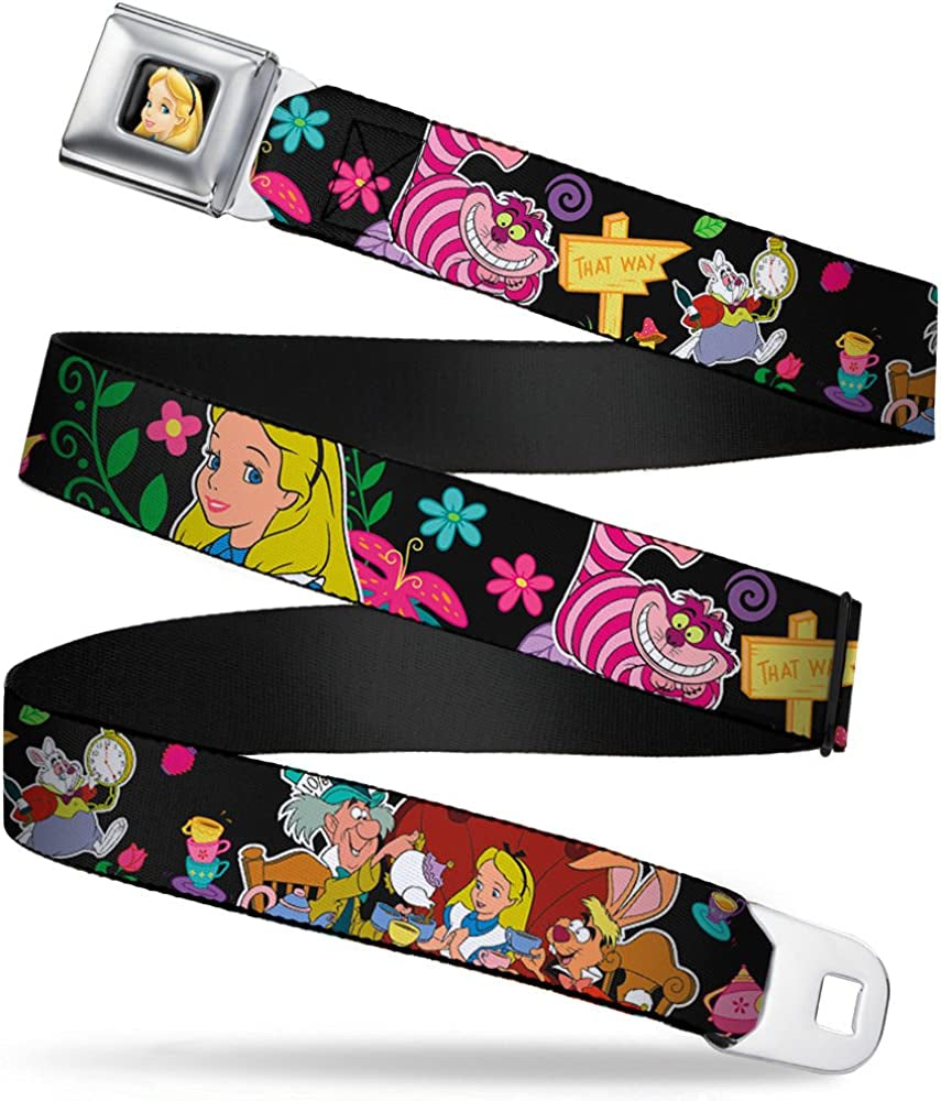Buckle-Down Men Seatbelt Belt Alice in Wonderland WDY022, Alice'S Encounters in Wonderland, 1.0" Wide, 20-36" Long Apparel & Accessories > Clothing Accessories > Belts Buckle-Down 1.5" Wide - 24-38 Inches in Length
