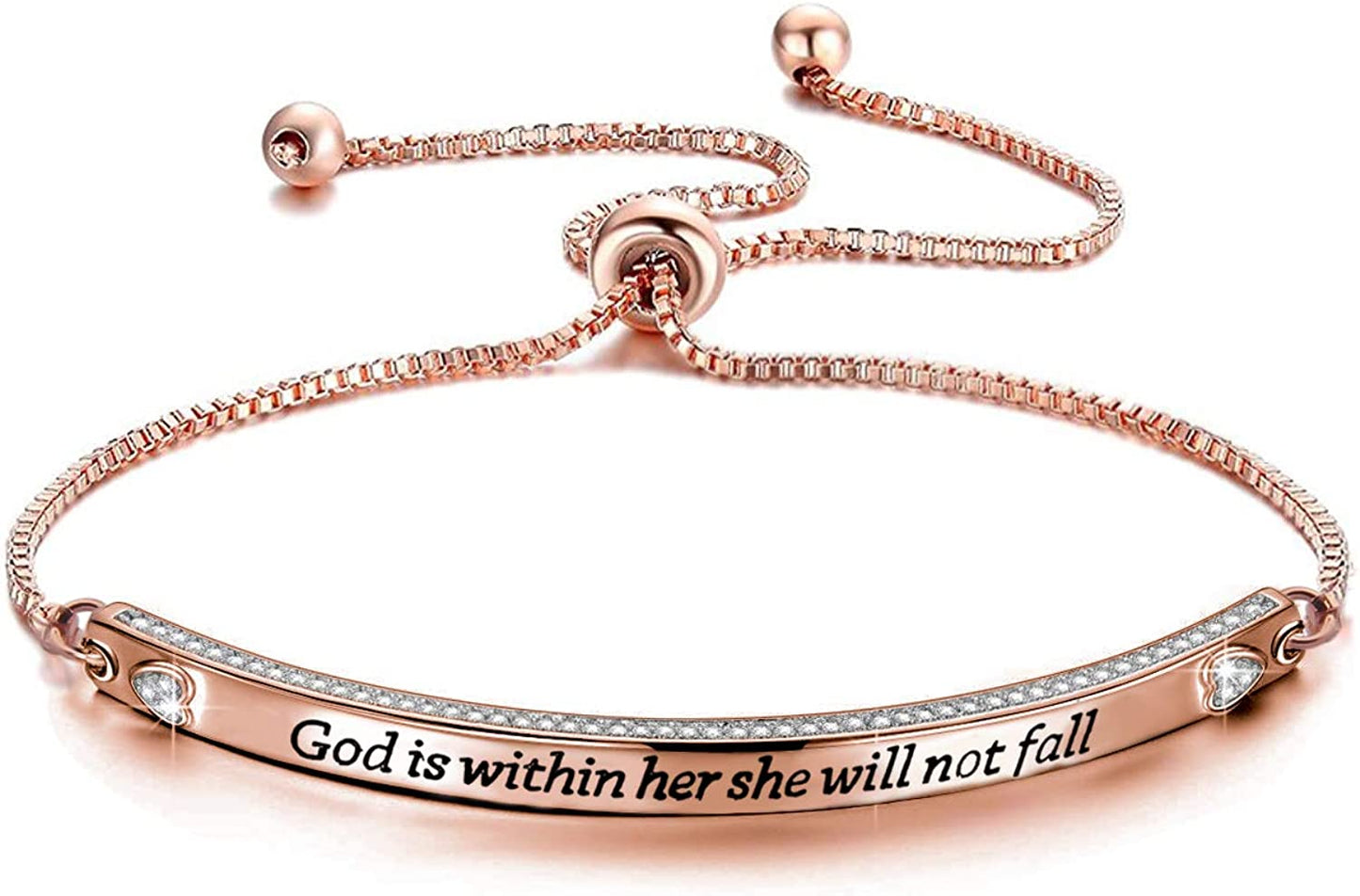 CENWA Christian Gift Religious Bracelet Jewelry 46:5 God Is within Her She Will Not Fall Zircon Bracelet Bible Verse Bracelet Gift Apparel & Accessories > Jewelry > Bracelets CENWA god is within her br RG