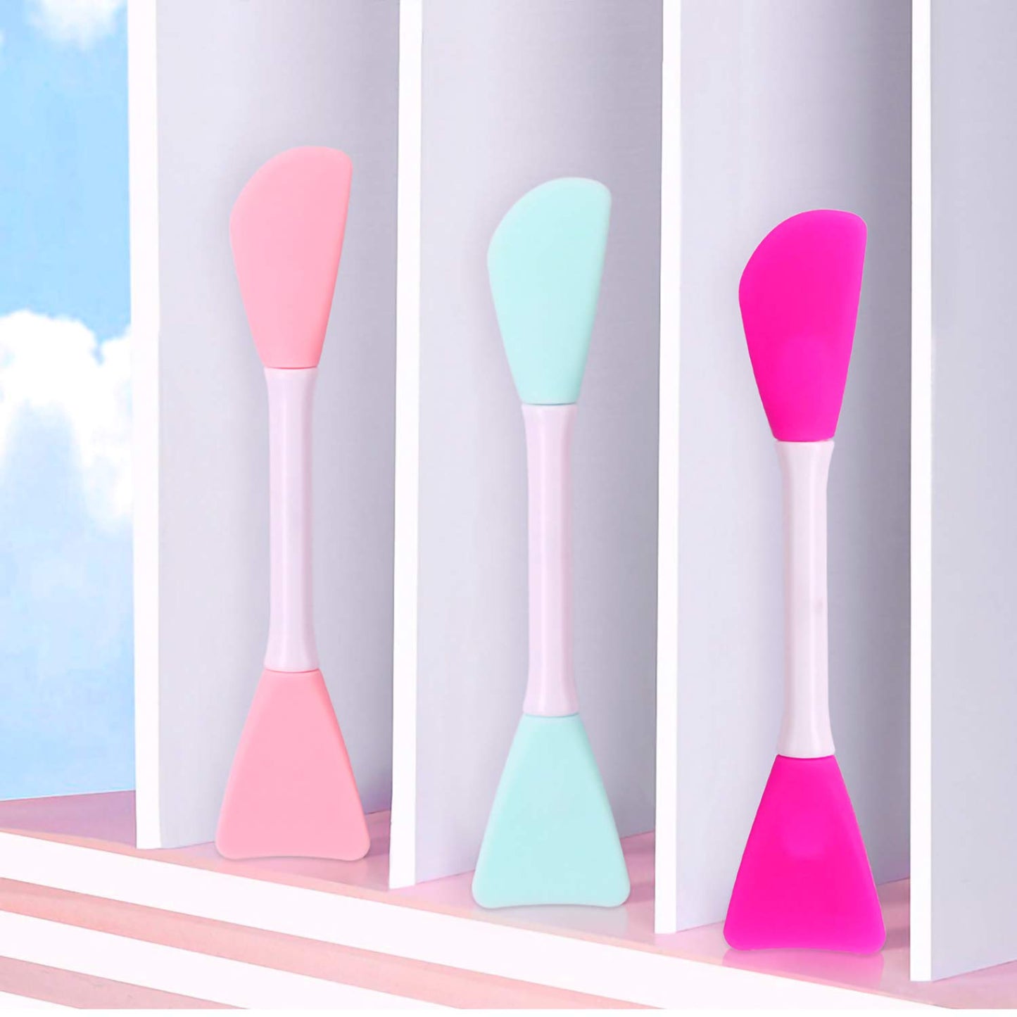 Rampula Mask Applicator Silicone Face Brush Face Mud Cream,Clay Mask,Diy,Modeling Mask Brushes DIY Mud Mixing Spatula Double-End Handheld Scoop Skin Care Make up Foundation Gel Cosmetic Tool Health & Beauty > Personal Care > Cosmetics > Cosmetic Tools > Makeup Tools RamPula