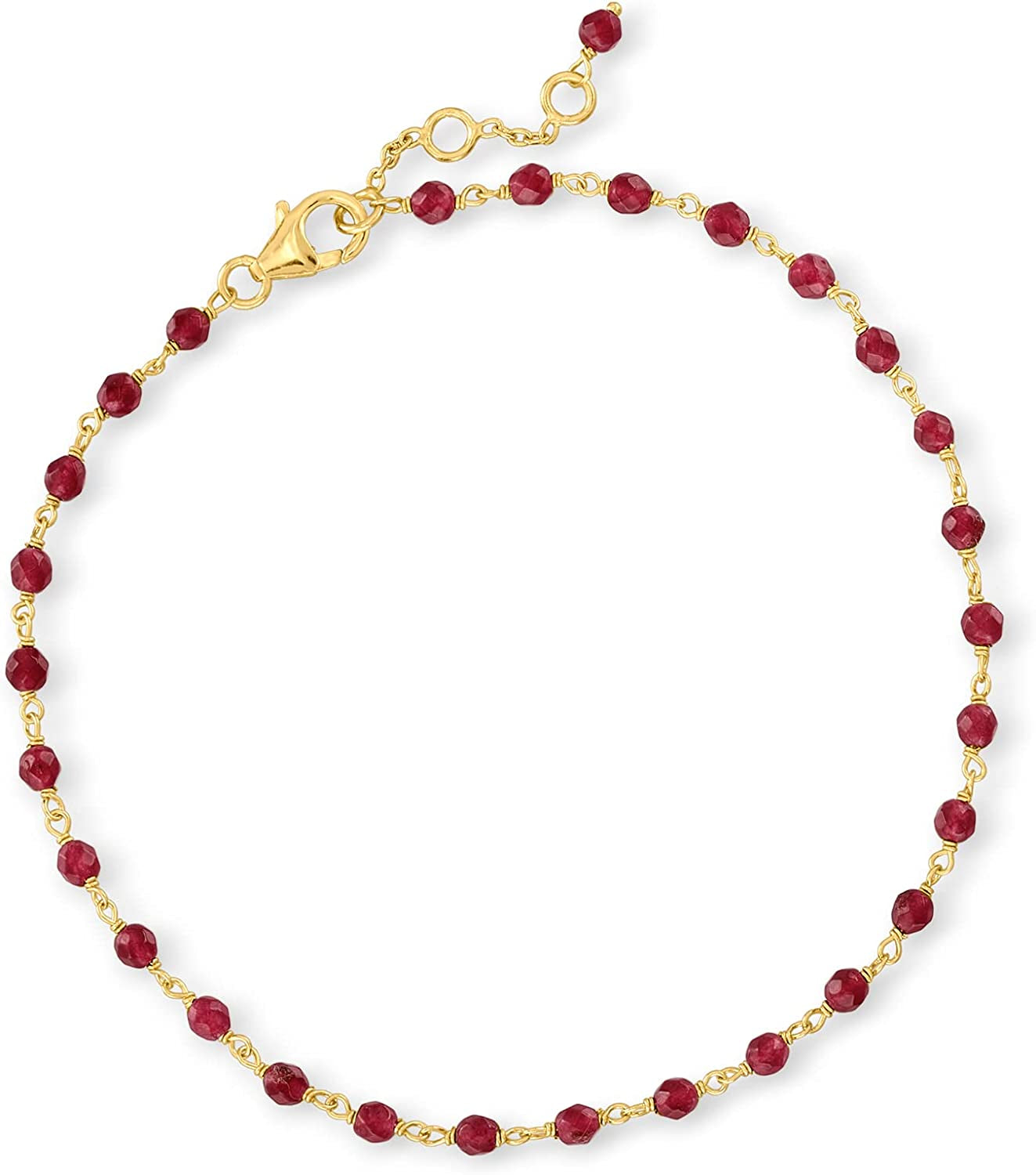 Ross-Simons 5.80 Ct. T.W. Red Quartz Anklet in 18Kt Gold over Sterling. 9 Inches Apparel & Accessories > Jewelry > Anklets Ross-Simons