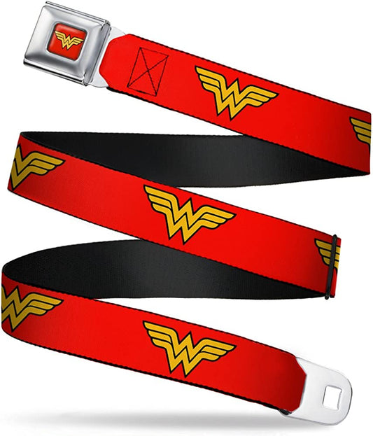 Buckle-Down Seatbelt Belt - Wonder Woman Logo Red - 1.0" Wide - 20-36 Inches in Length Apparel & Accessories > Clothing Accessories > Belts Buckle-Down 1.5" Wide - 32-52 Inches in Length
