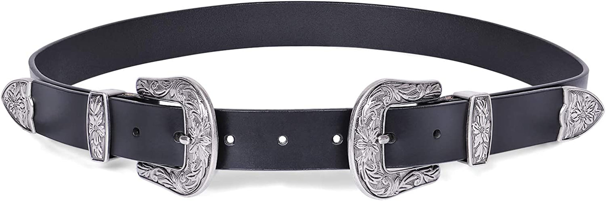 SUOSDEY Fashion Leather Belts for Women with Vintage Metal Buckle Belt Apparel & Accessories > Clothing Accessories > Belts SUOSDEY Black-04 L: 35''-40'' Waist