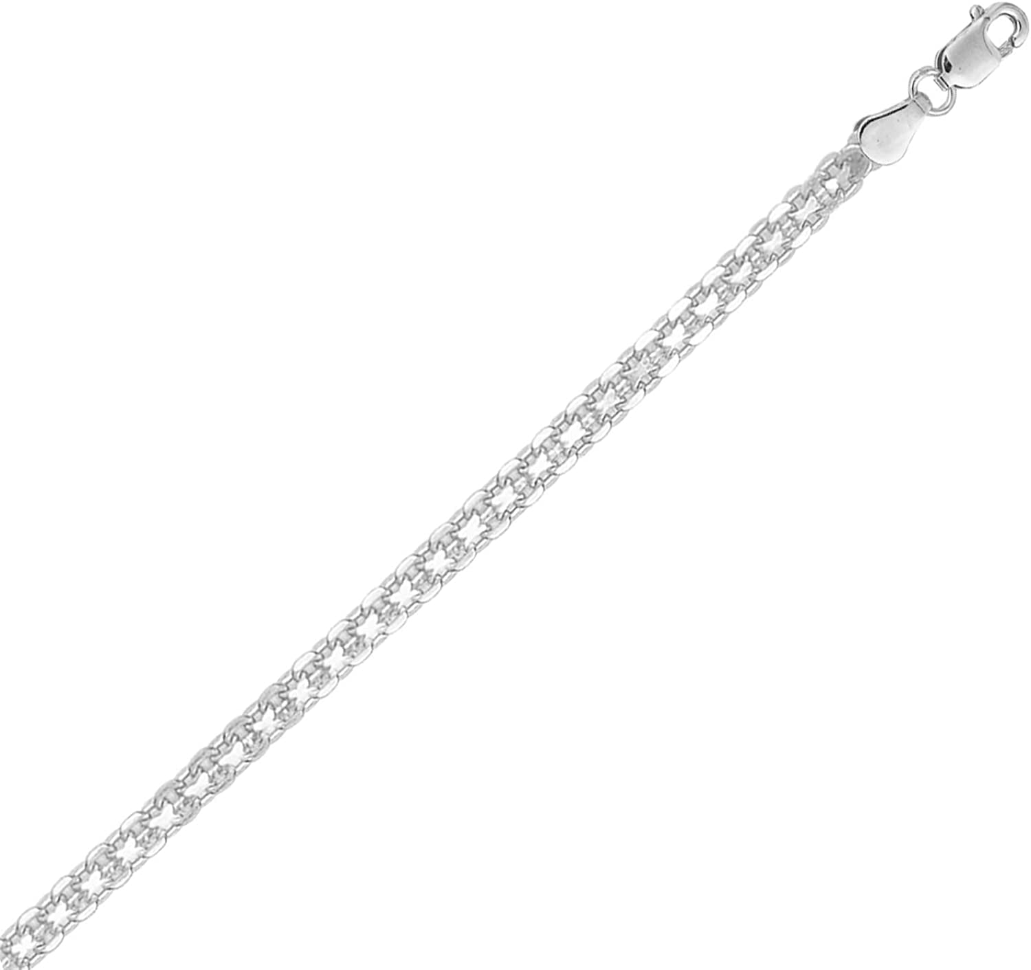 Ritastephens Sterling Silver Italian 3Mm Bismark Link Chain Anklet, Bracelet, or Necklace Apparel & Accessories > Jewelry > Anklets Ritastephens