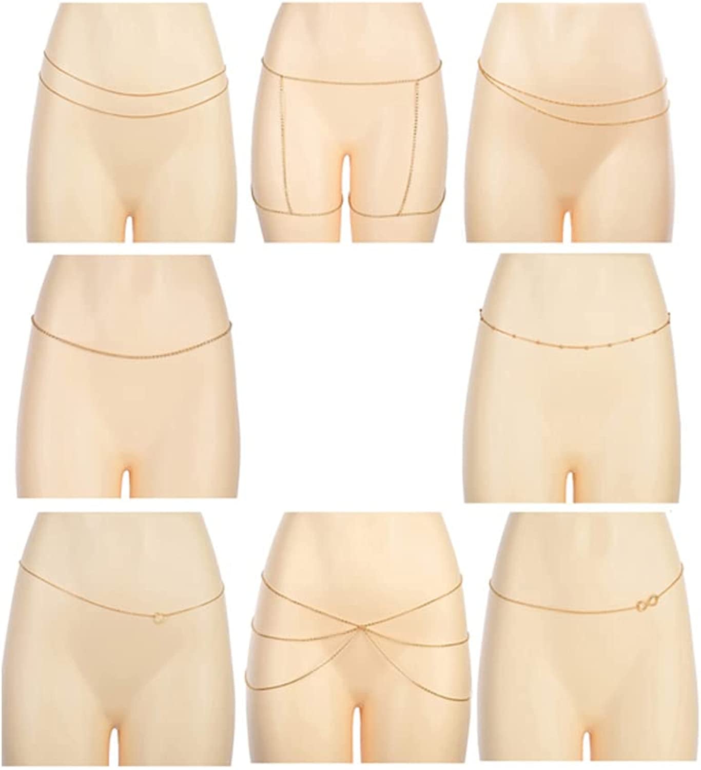 Tornito 6-8Pcs Sexy Belly Waist Chain Bikini Body Chain Summer Beach Body Jewelry Set for Women Girls Gold Tone Apparel & Accessories > Jewelry > Body Jewelry Tornito A:8pcs, Gold Tone