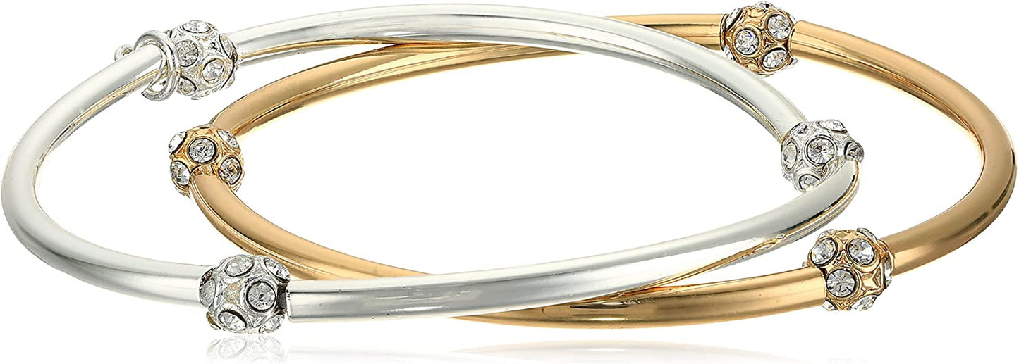 NINE WEST "Nw Boxed Gifting 2 Piece Bangle Bracelet Apparel & Accessories > Jewelry > Bracelets NINE WEST Two-Tone