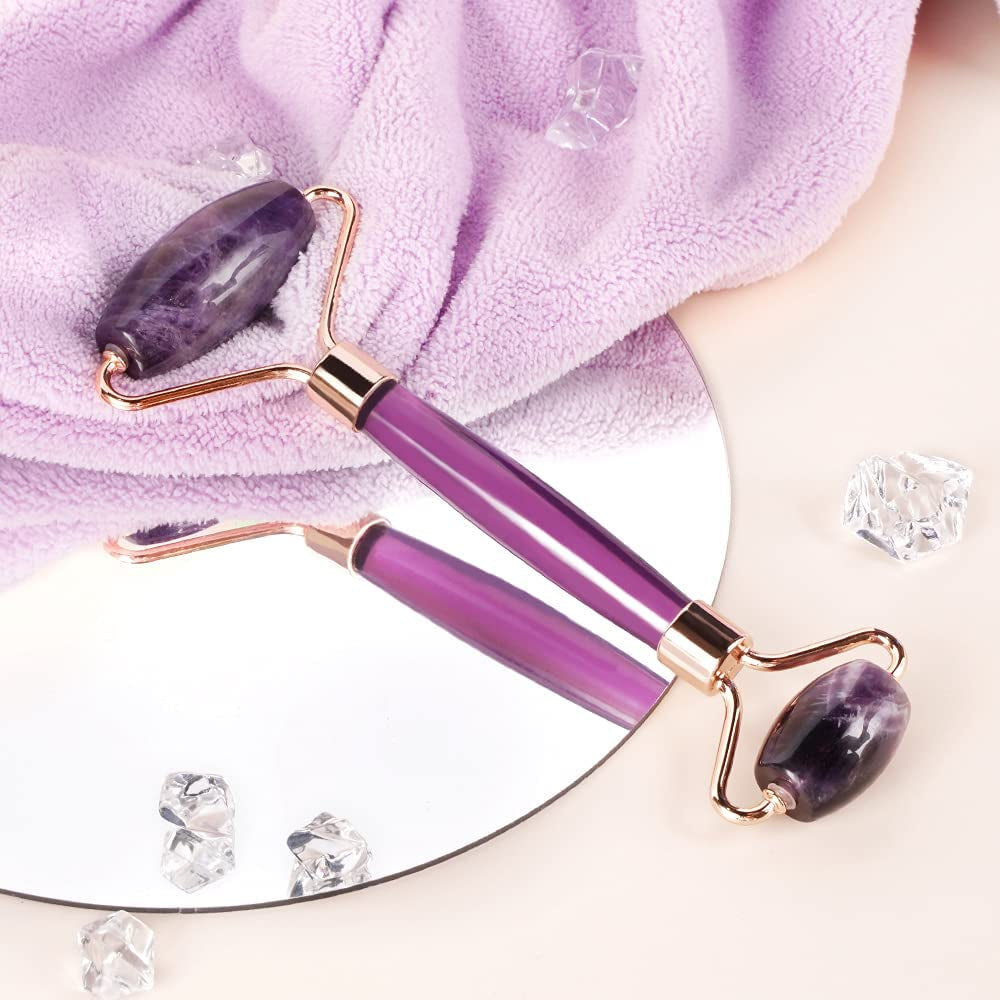 Canvalite Jade Roller for Face, 100% Amethyst Natural Face Roller Skin Care Tools for Puffy Eyes Relief anti Aging, Face Massager for Women Reduce Wrinkles Dark Circles Fine Lines Jade Facial Roller Health & Beauty > Personal Care > Cosmetics > Cosmetic Tools > Skin Care Tools CANVALITE