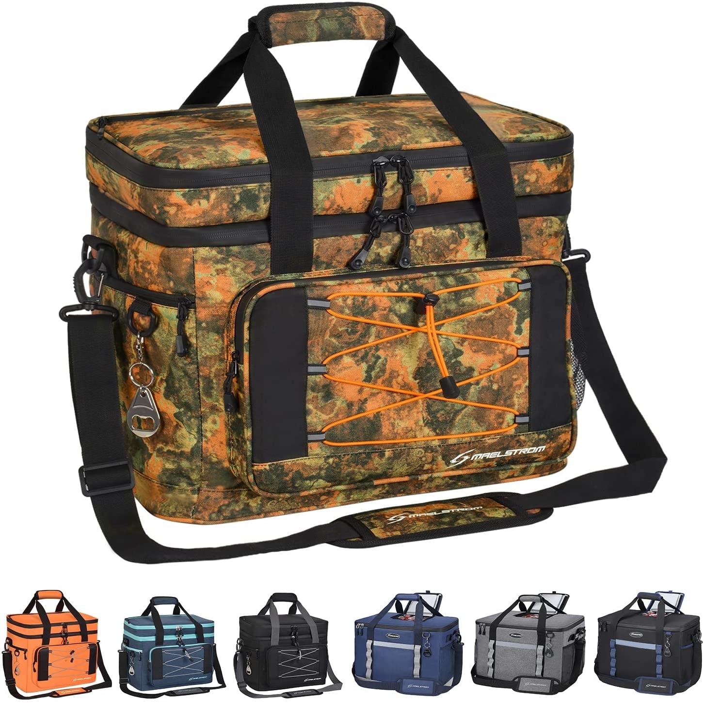 Maelstrom Soft Cooler Bag,Collapsible Soft Sided Cooler,30/60/75 Cans Beach Cooler,Ice Chest,Large Leakproof Camping Cooler,Portable Travel Cooler for Grocery Shopping,Camping,Kayaking,Road Trips Apparel & Accessories > Jewelry > Anklets Maelstrom 60 Can Woodland Camo 60 Can